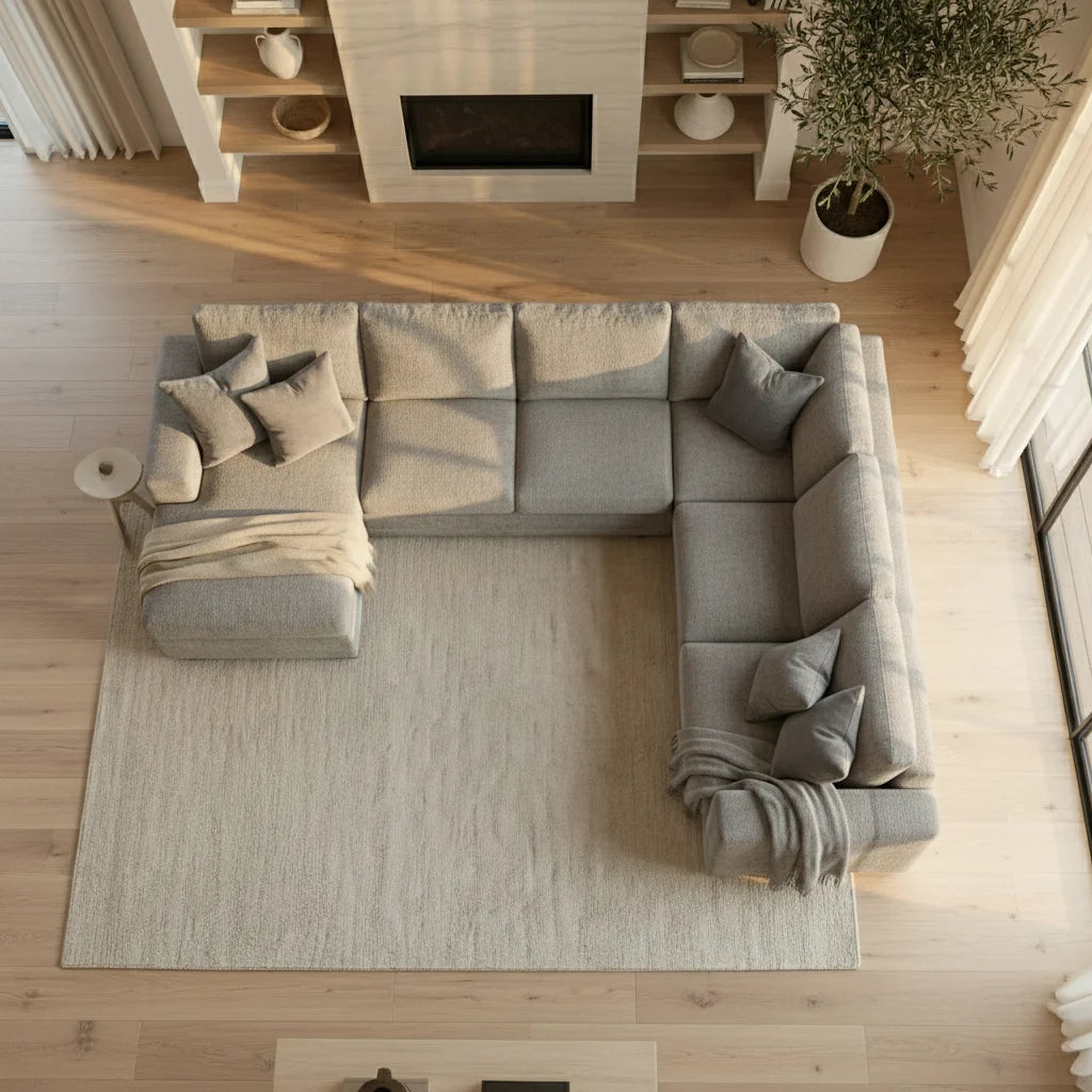 Cuddle Pewter Three-Piece Chaise Sectional