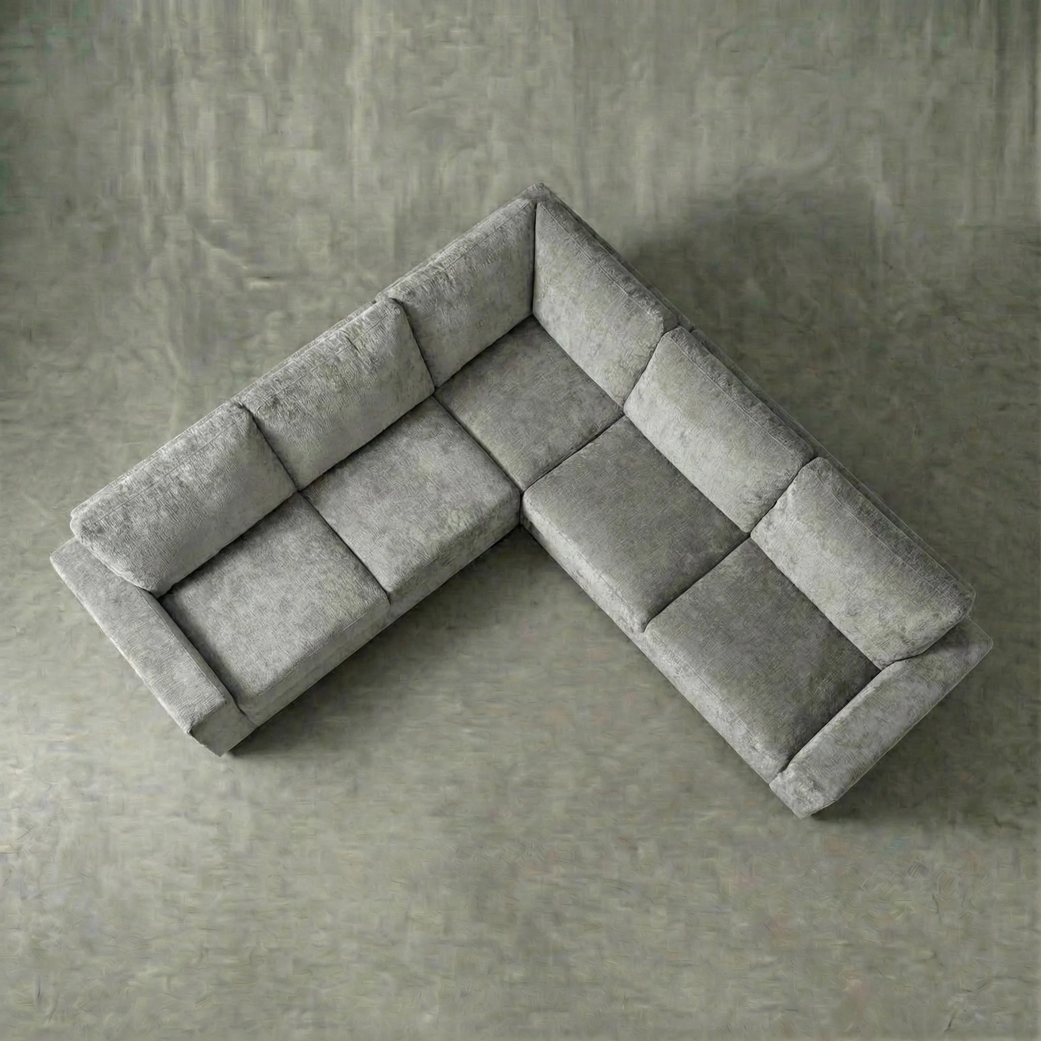 Cuddle Pewter Three-Piece Sectional