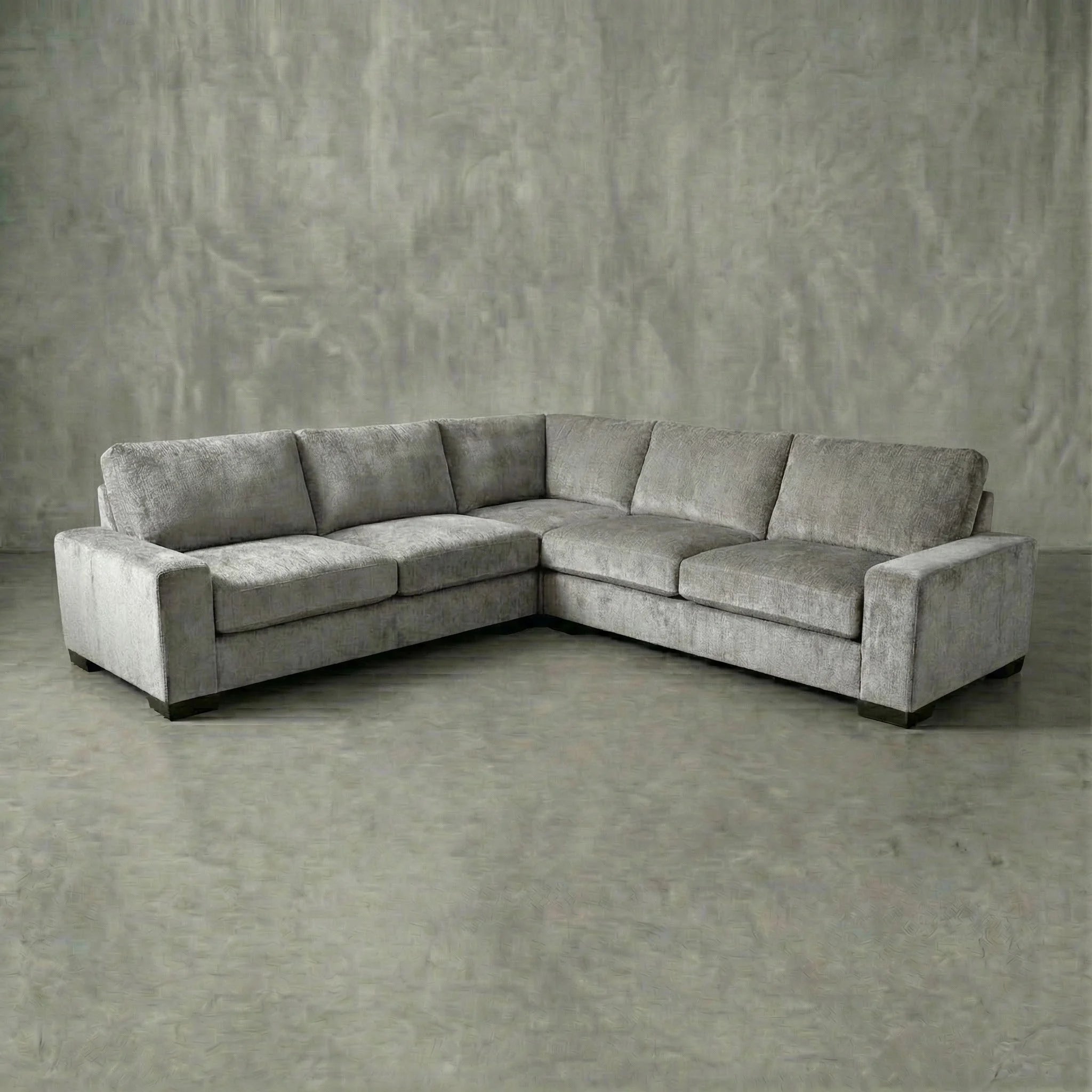 Cuddle Pewter Three-Piece Sectional