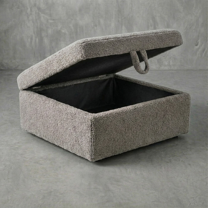 Cuddle Pewter Ottoman Square