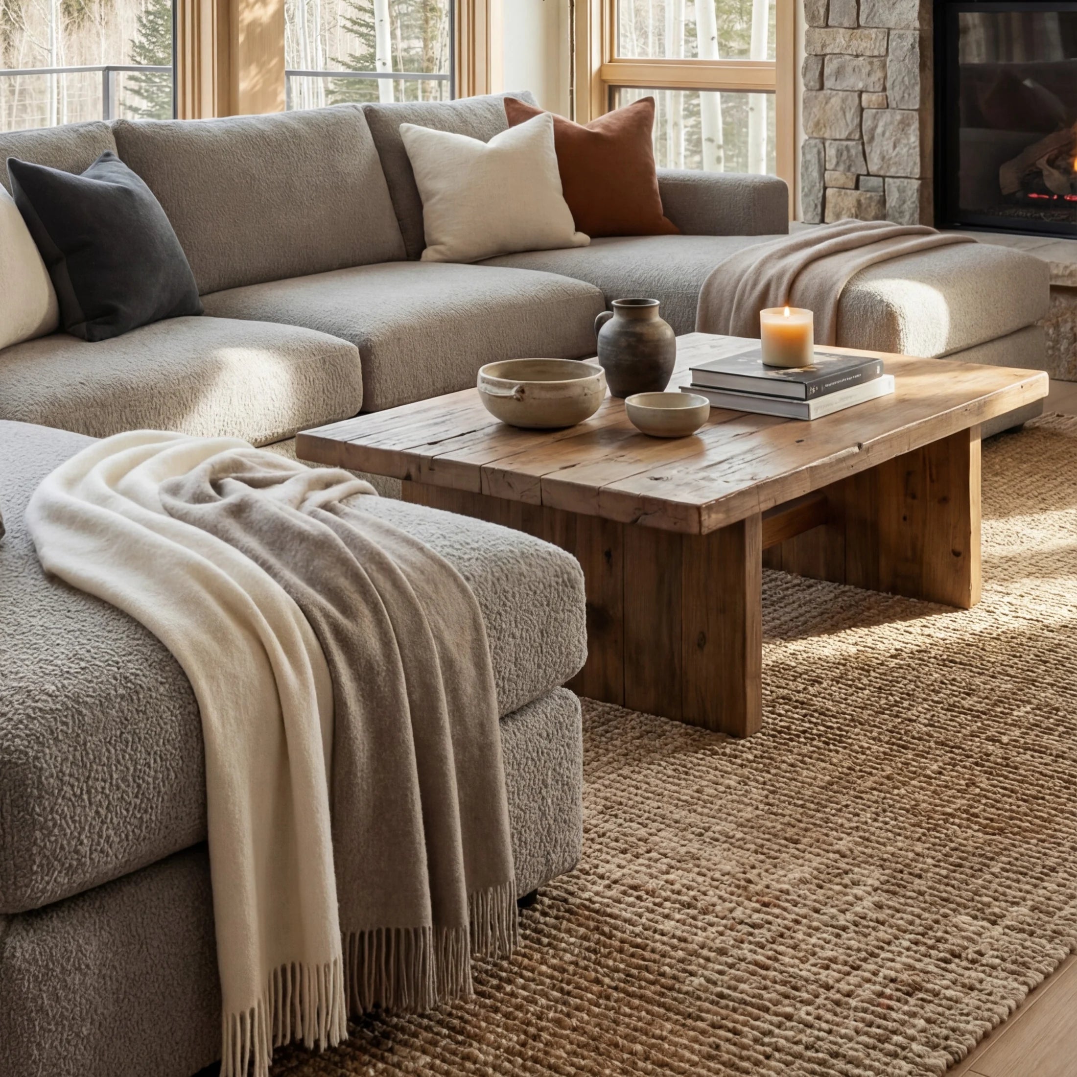Cuddle Pewter Three-Piece Double Chaise Sectional