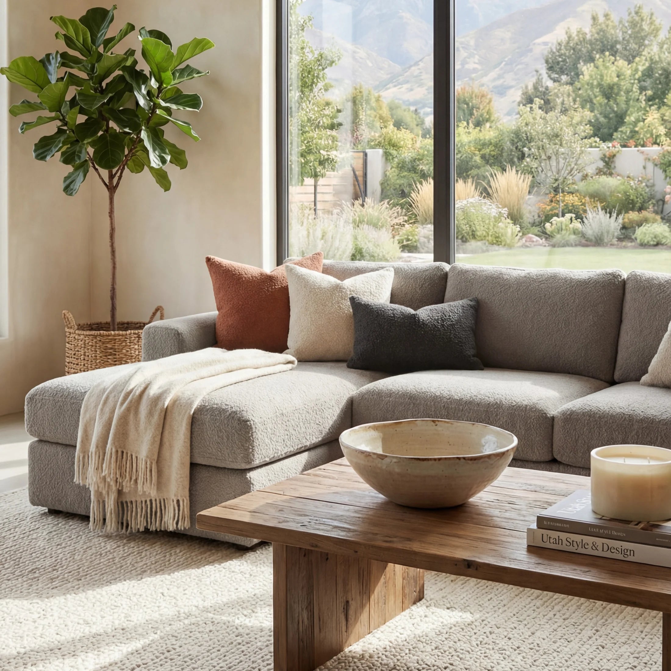 Cuddle Pewter Three-Piece Double Chaise Sectional