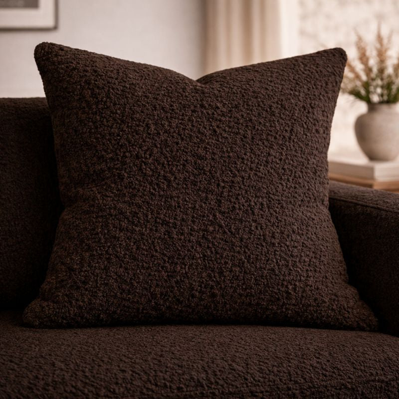 24" Cuddle Bouclé Throw Pillow Umber