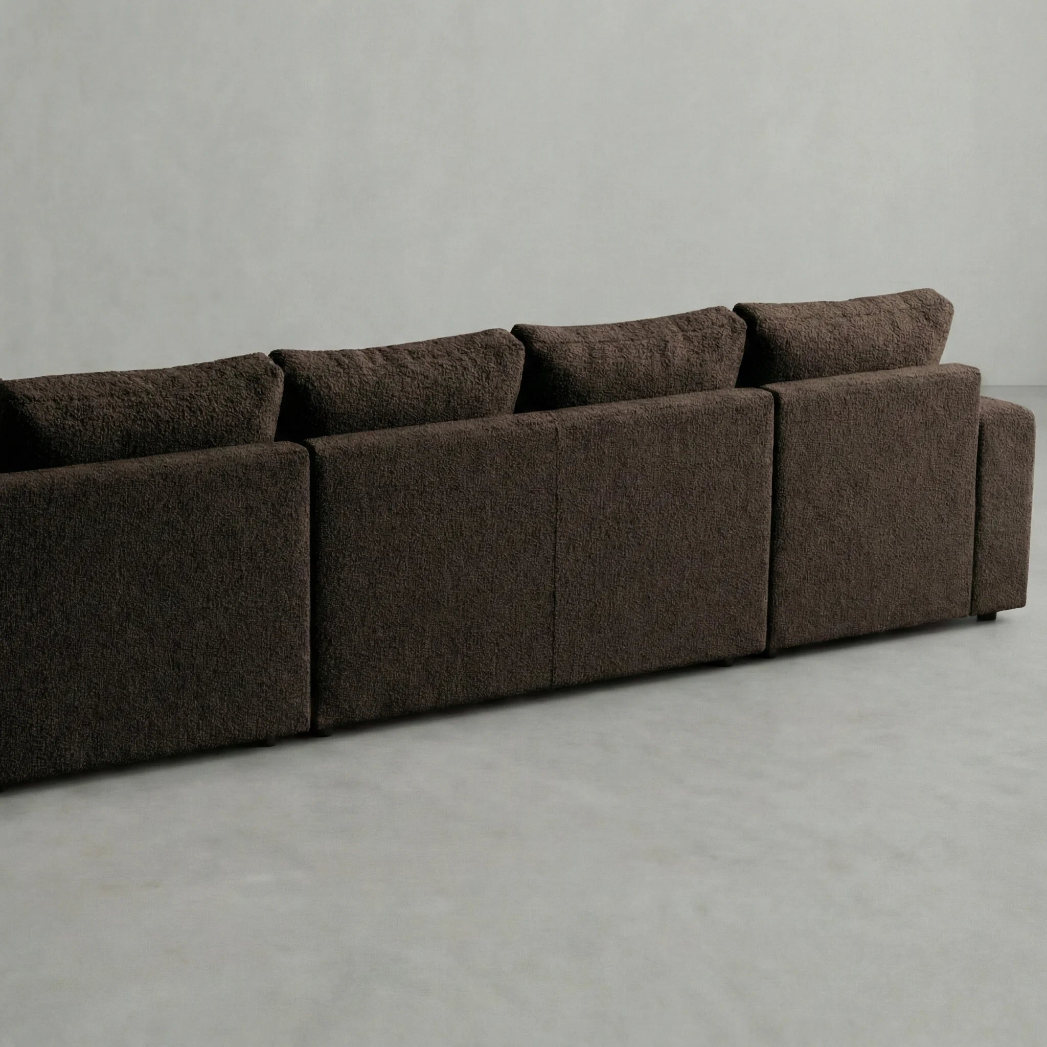 Cuddle Umber Three-Piece Double Chaise Sectional