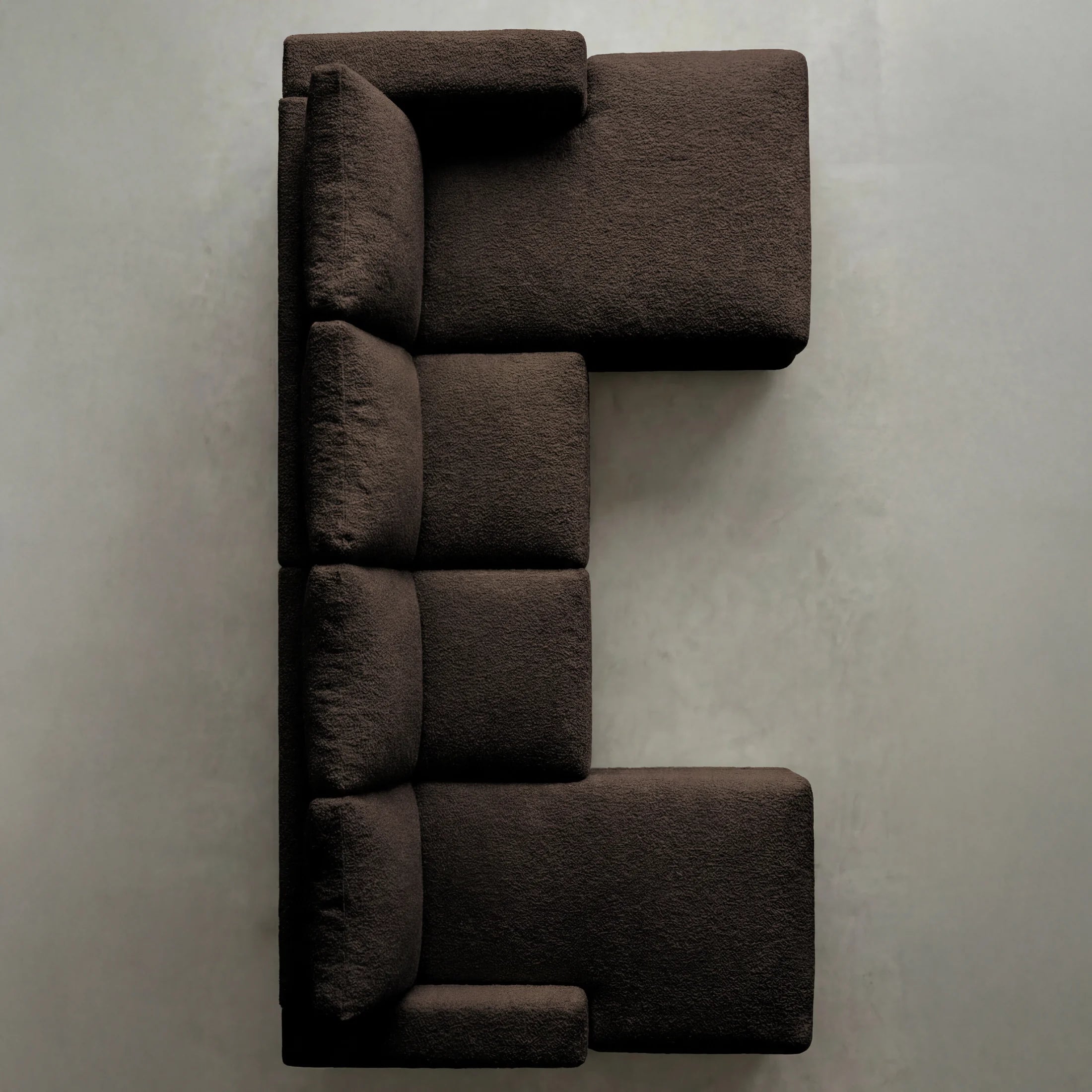 Cuddle Umber Three-Piece Double Chaise Sectional