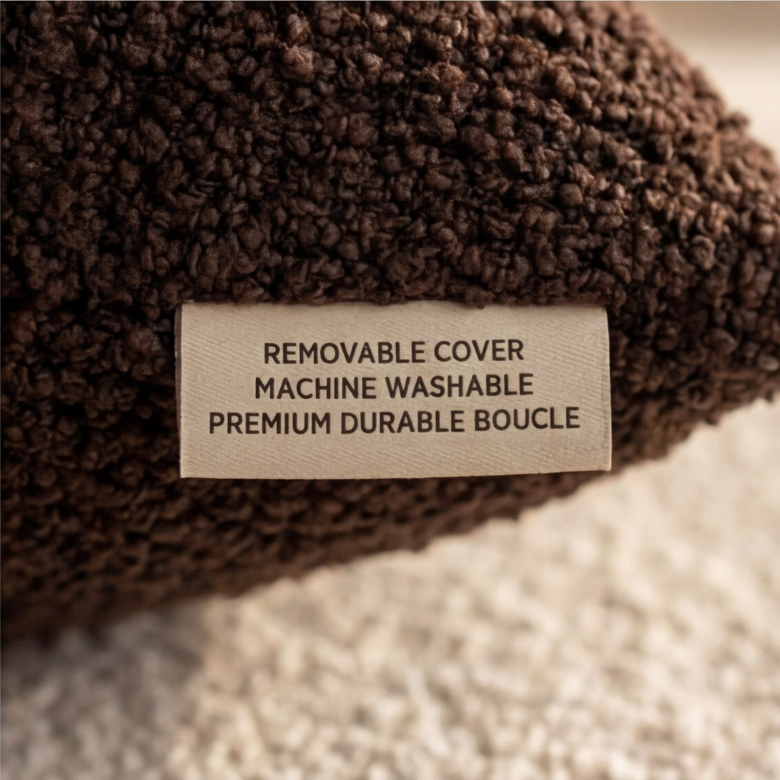Cuddle Bouclé Throw Pillow Umber