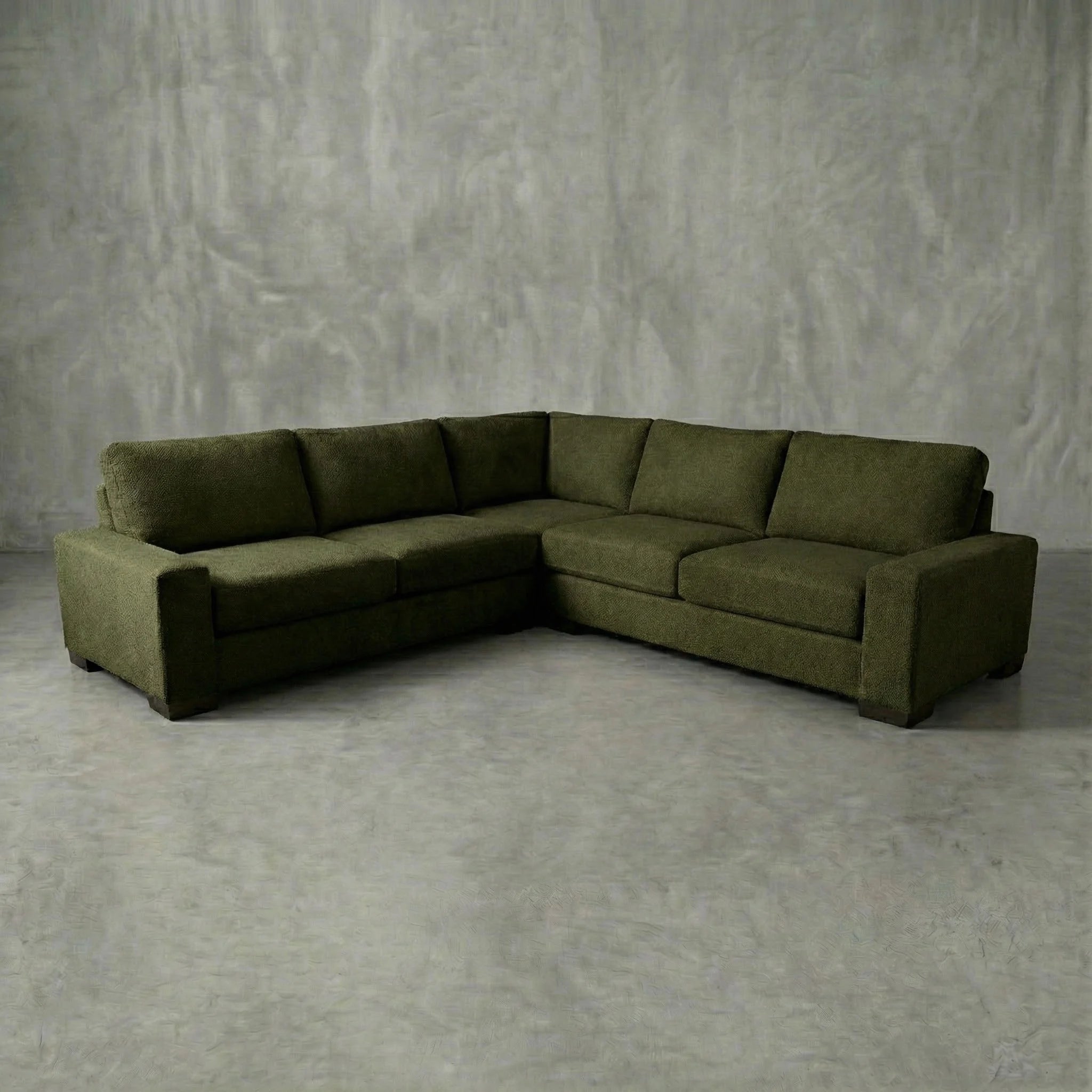 Cuddle Moss Three-Piece Sectional
