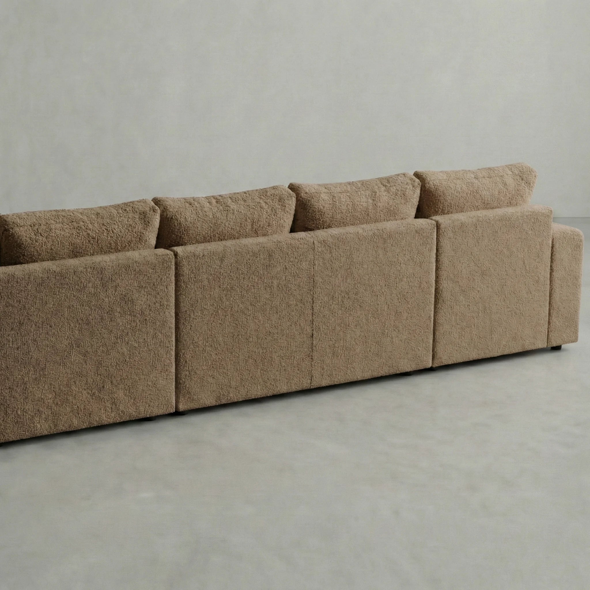 Cuddle Cashew Three-Piece Double Chaise Sectional
