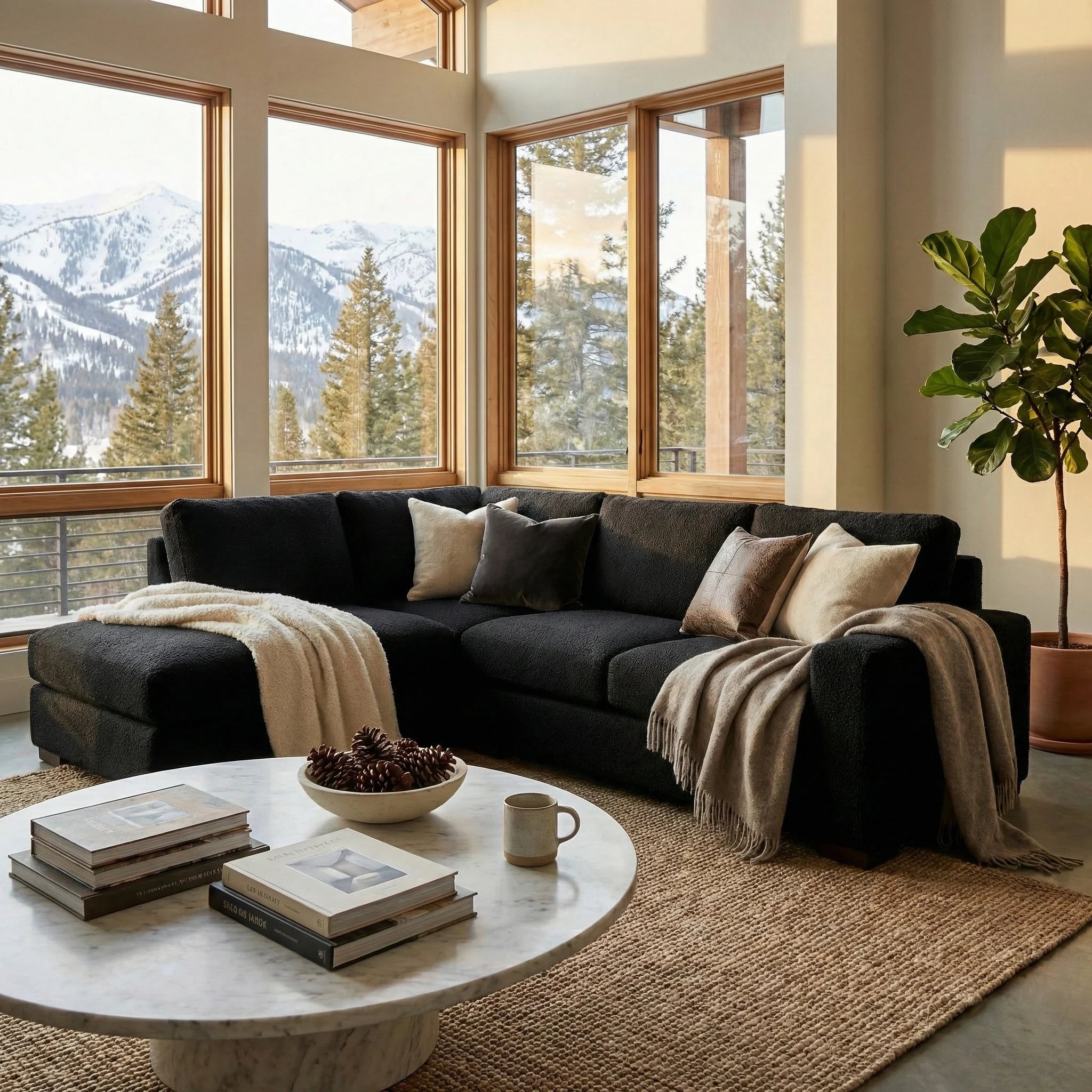 Cuddle Black Veylo Two-Piece Sectional
