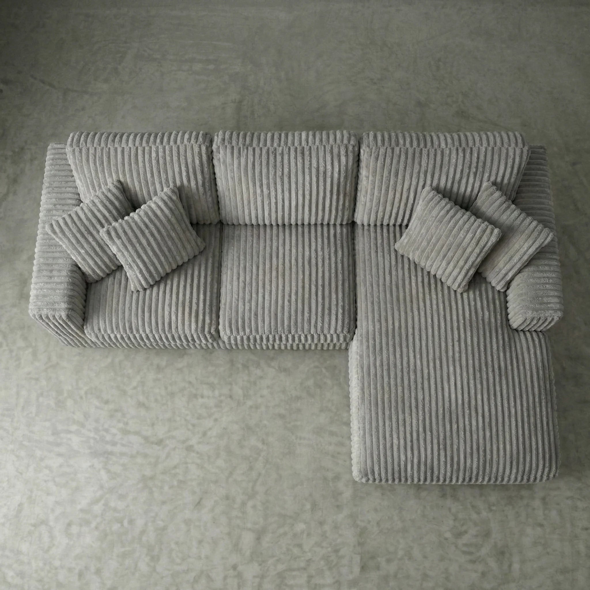 Minky Grey Two-Piece Chaise Sectional