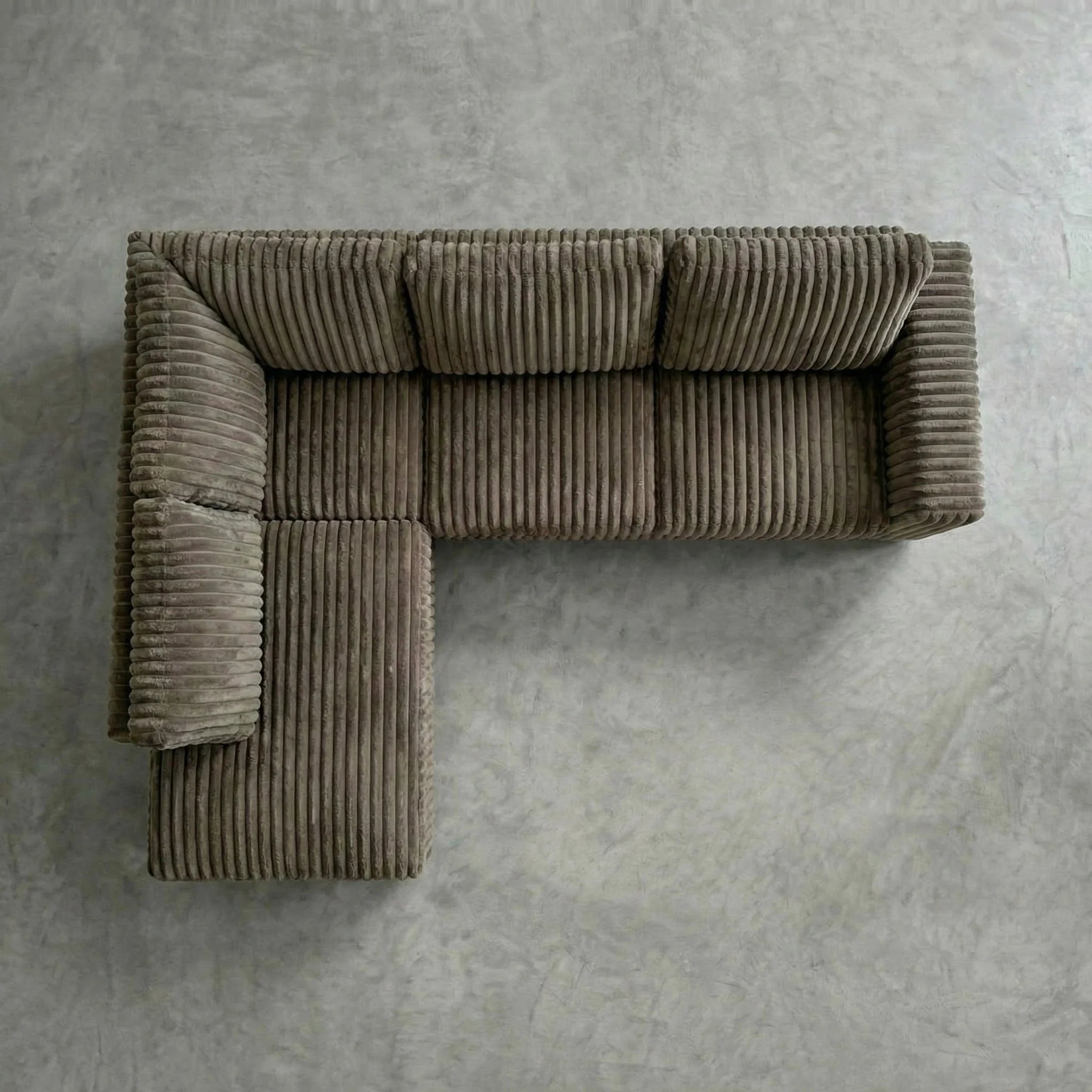 Minky Grey Two-Piece Sectional