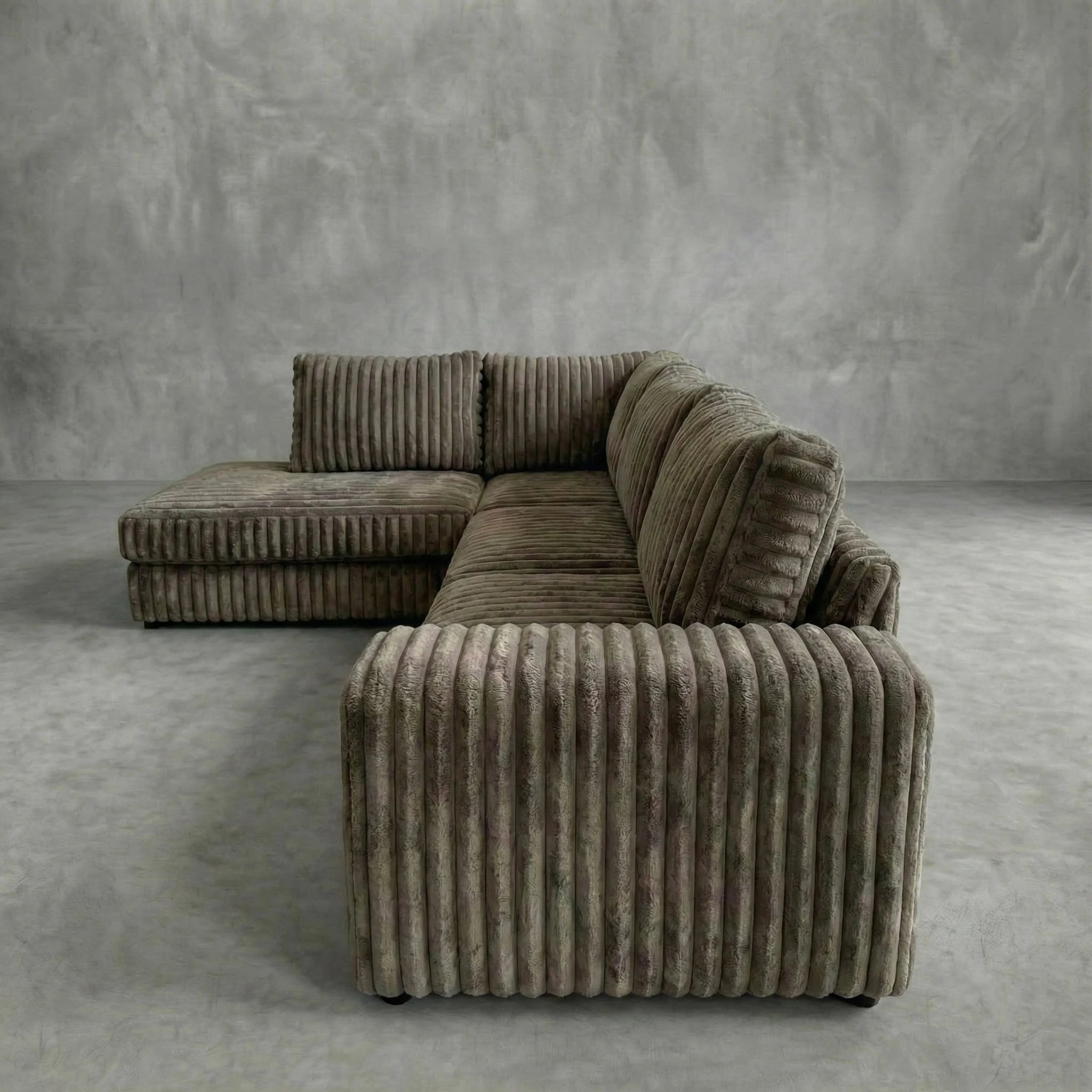 Minky Grey Two-Piece Sectional