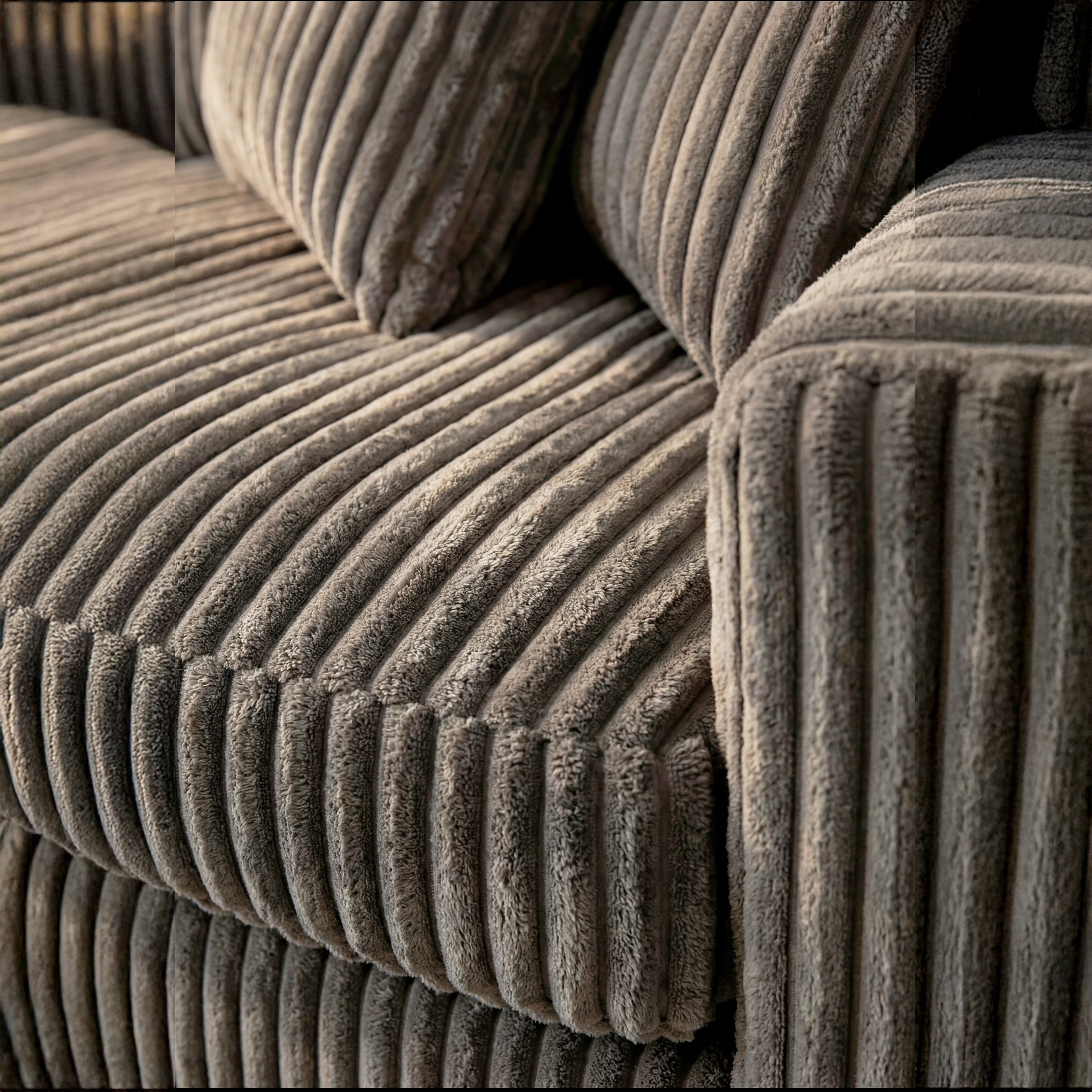 Minky Grey Three-Piece Sectional