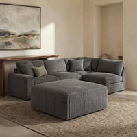 Minky Grey Modular Ottoman