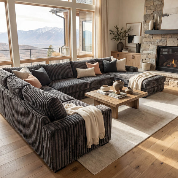 Big Wig Charcoal three-piece chaise sectional