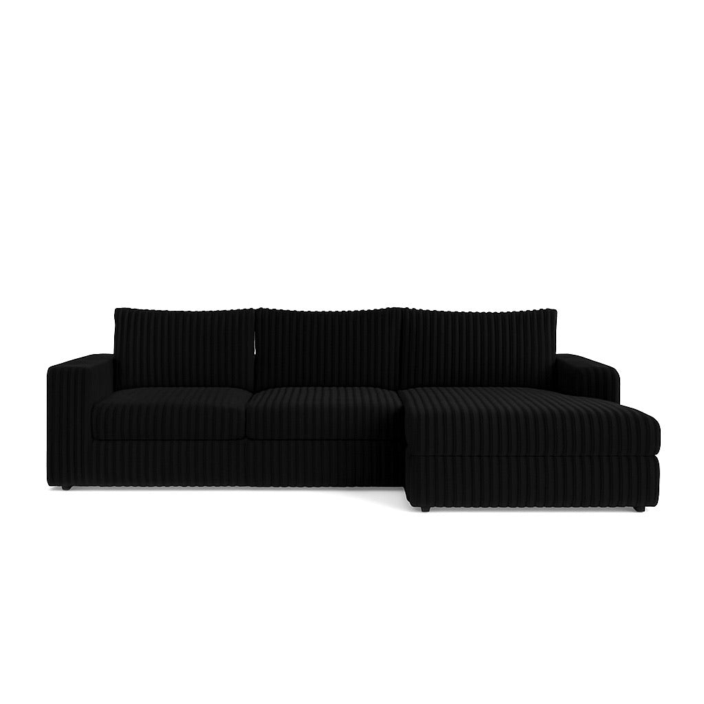 Minky Black Two-Piece Chaise Sectional