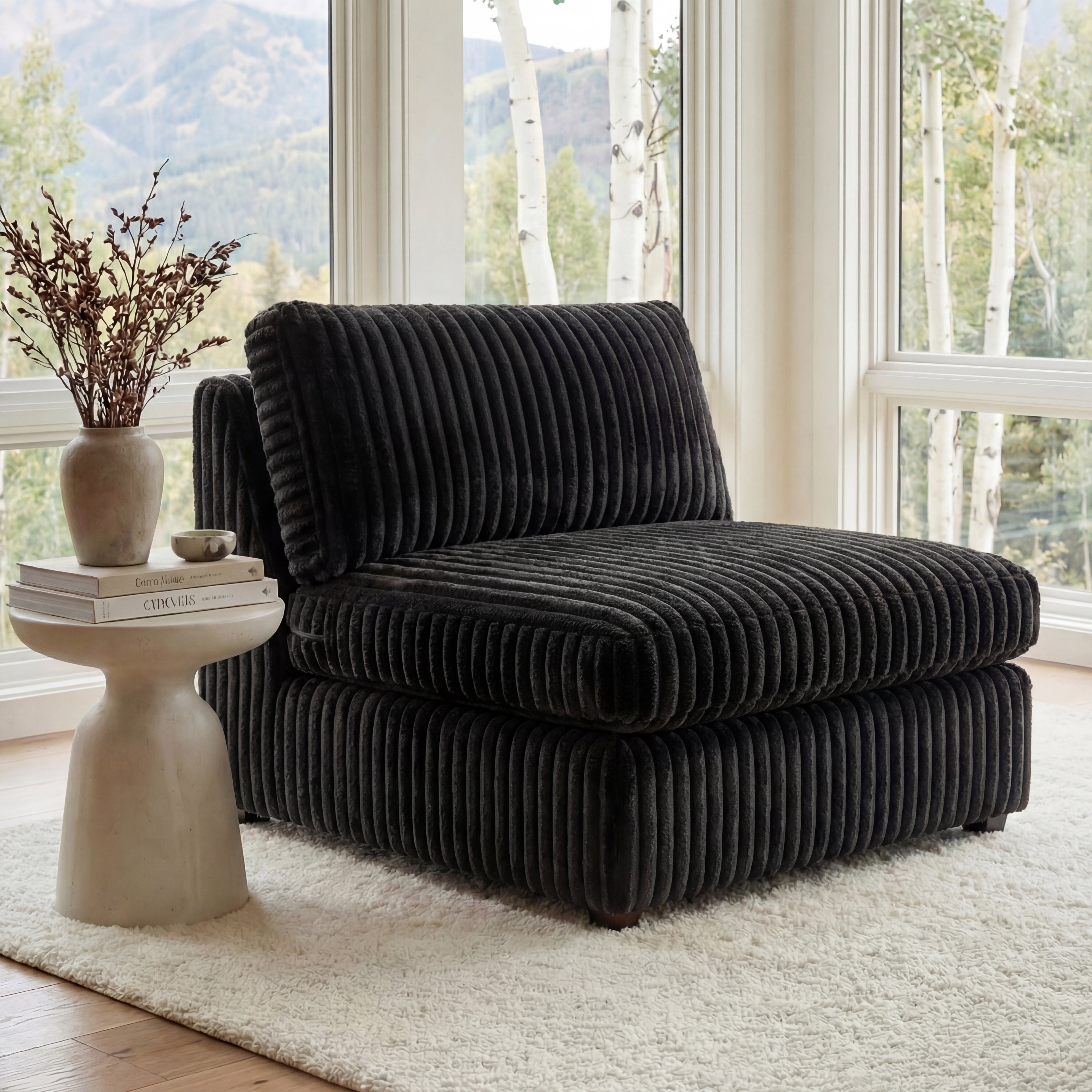 Minky Black Modular Bench