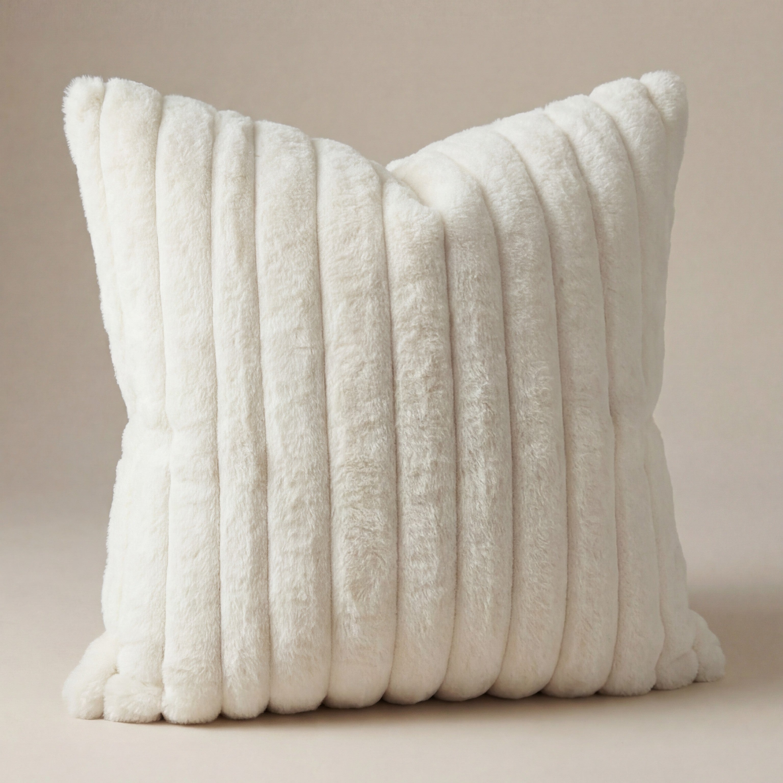 24" Minky Cream Throw Pillow