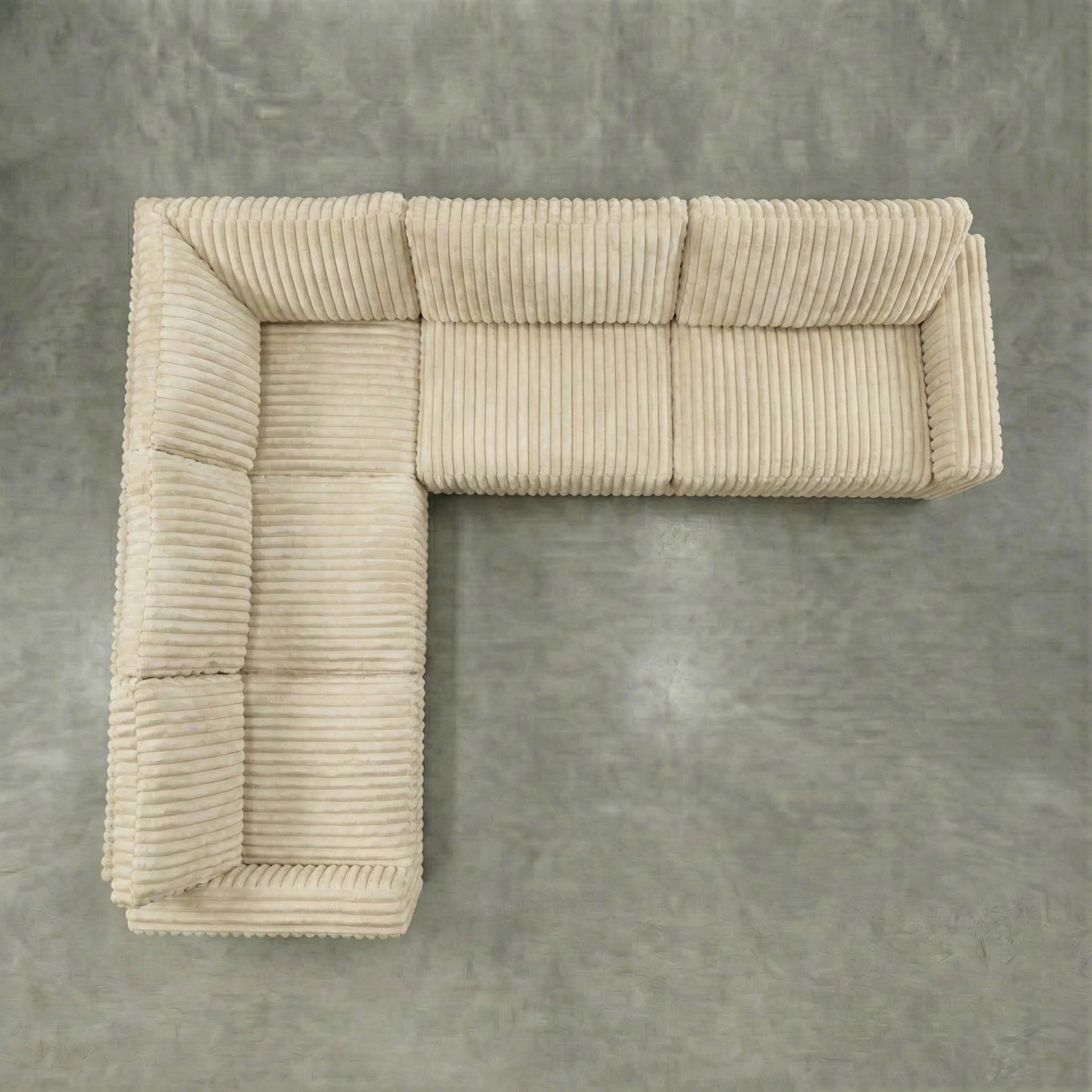 Minky Cream Three-Piece Sectional