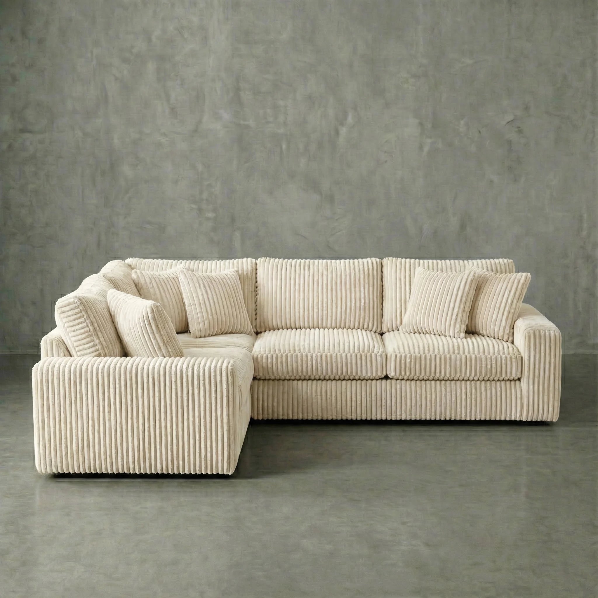 Minky Cream Three-Piece Sectional