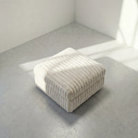 Minky Cream Modular Ottoman