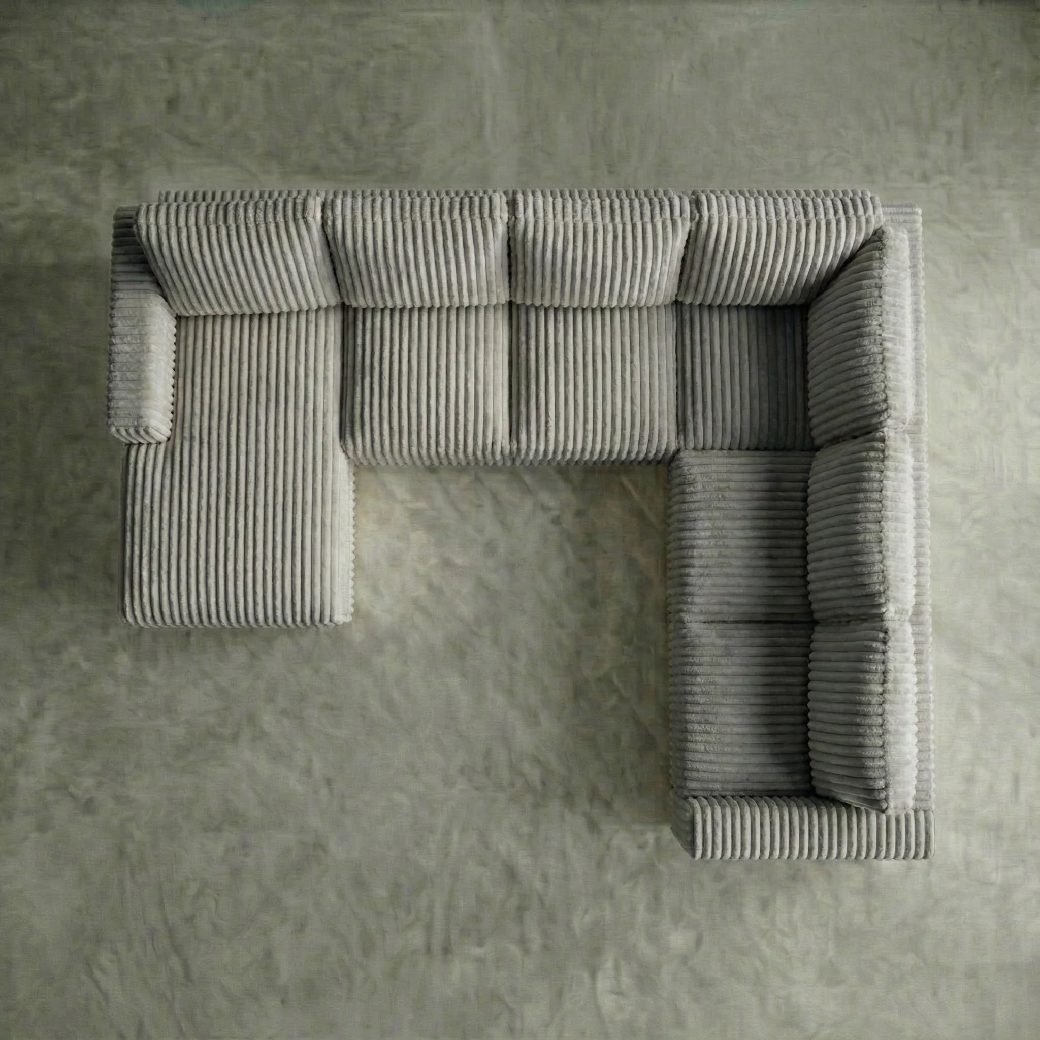 Minky Grey Three-Piece Chaise Sectional