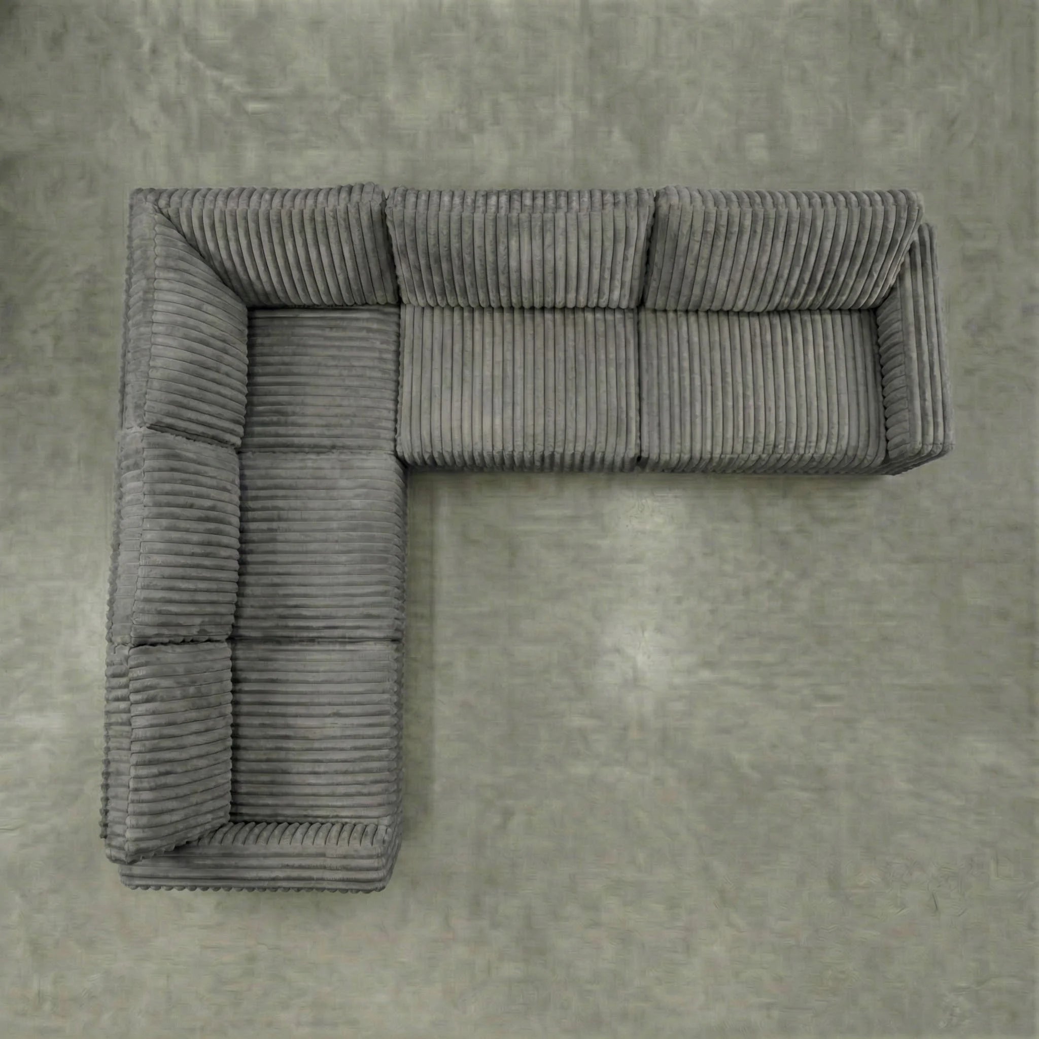 Minky Grey Three-Piece Sectional