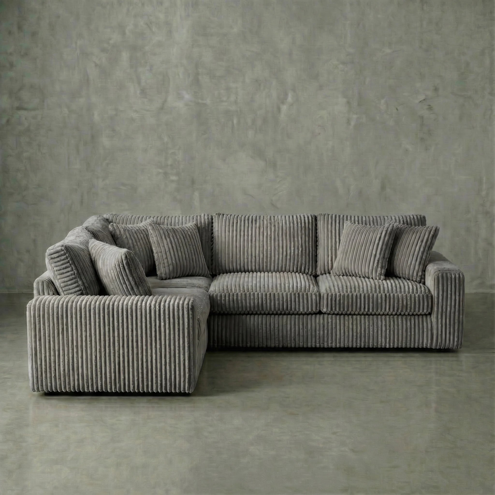 Minky Grey Three-Piece Sectional