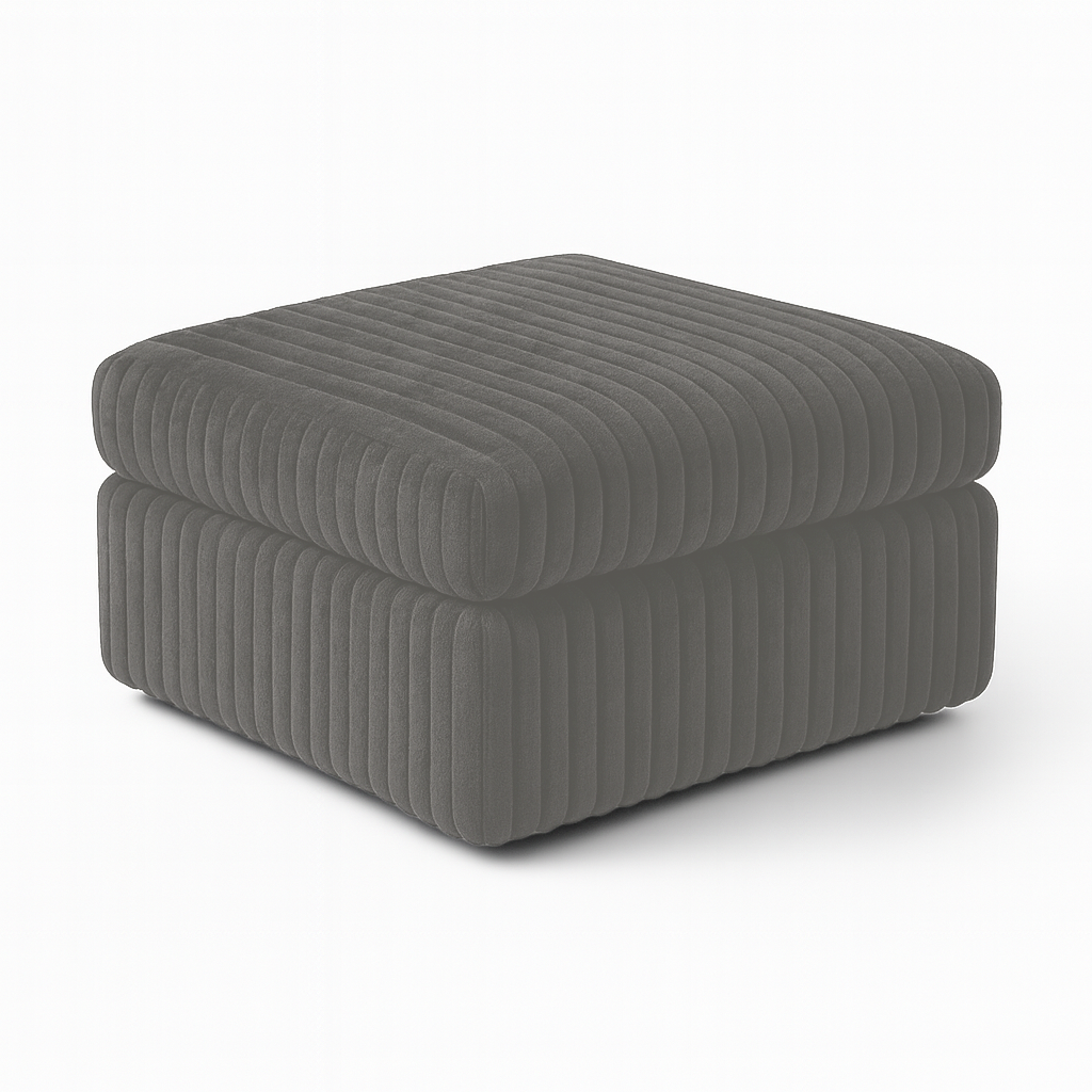 Minky Grey Ottoman Square