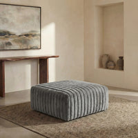 Minky Grey Modular Ottoman