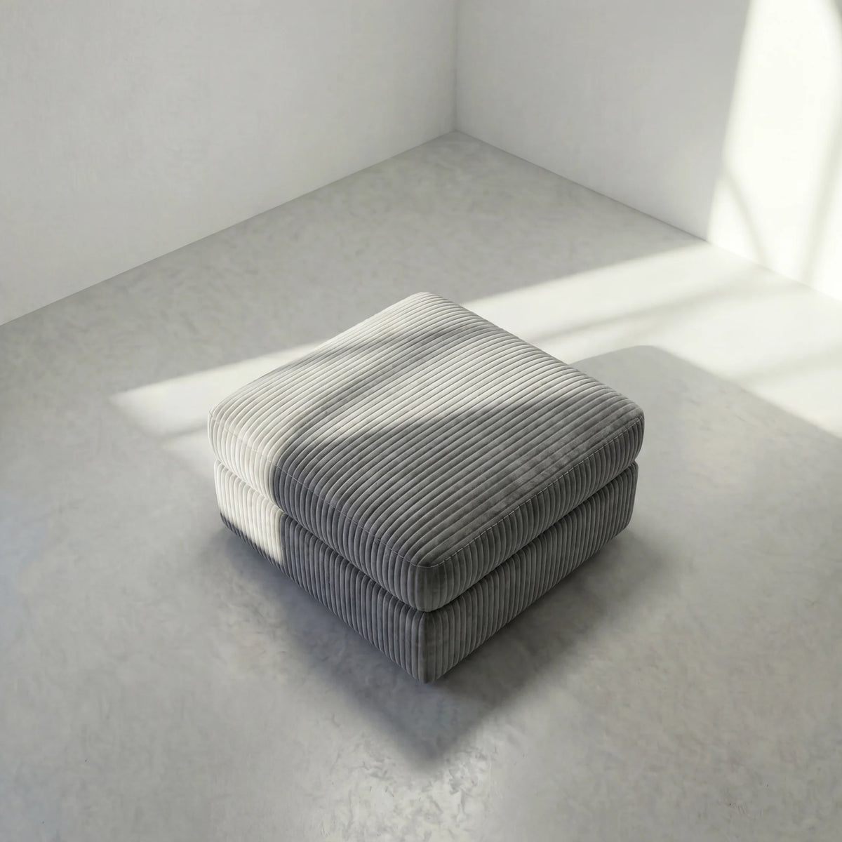 Minky Grey Modular Ottoman
