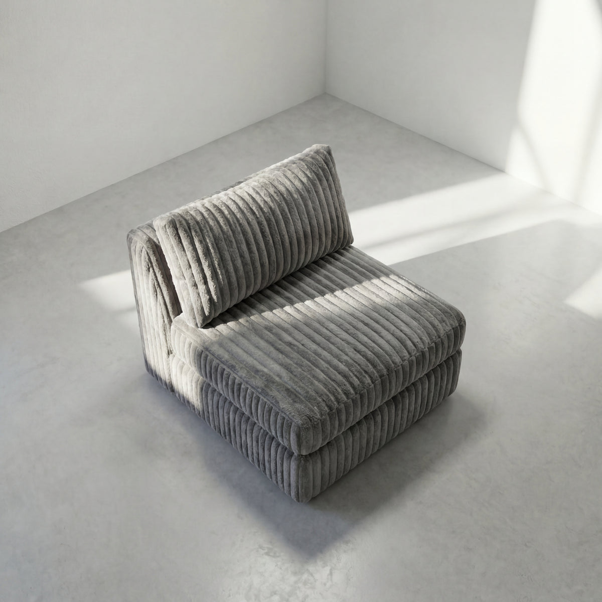 Minky Grey Modular Bench