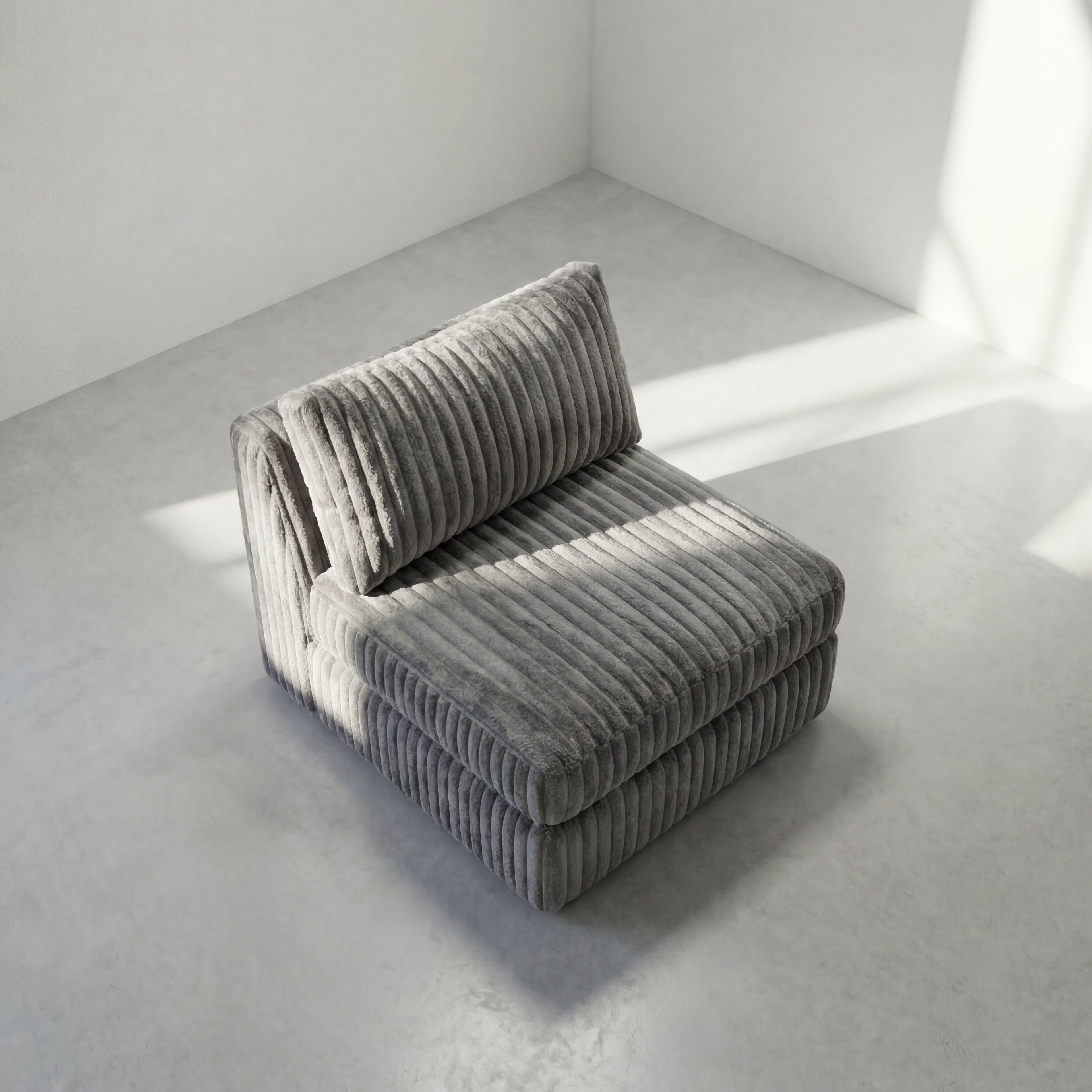 Minky Grey Modular Bench