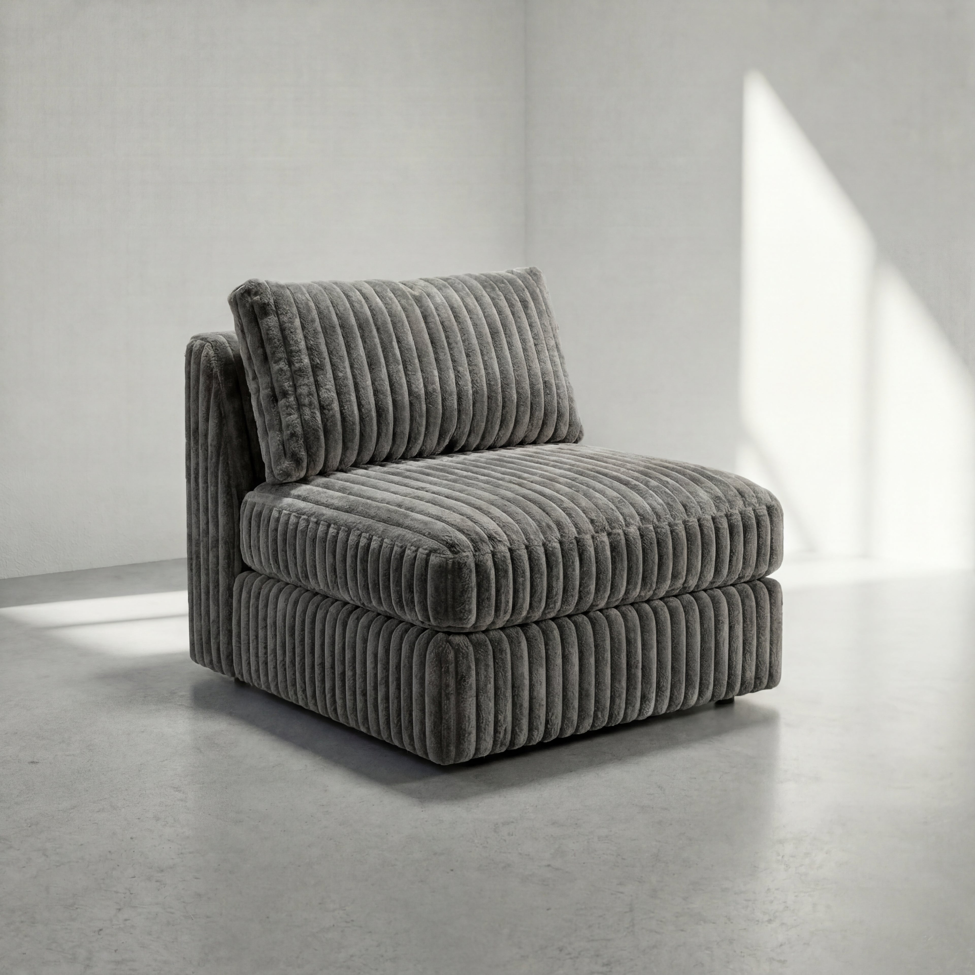 Minky Grey Modular Bench