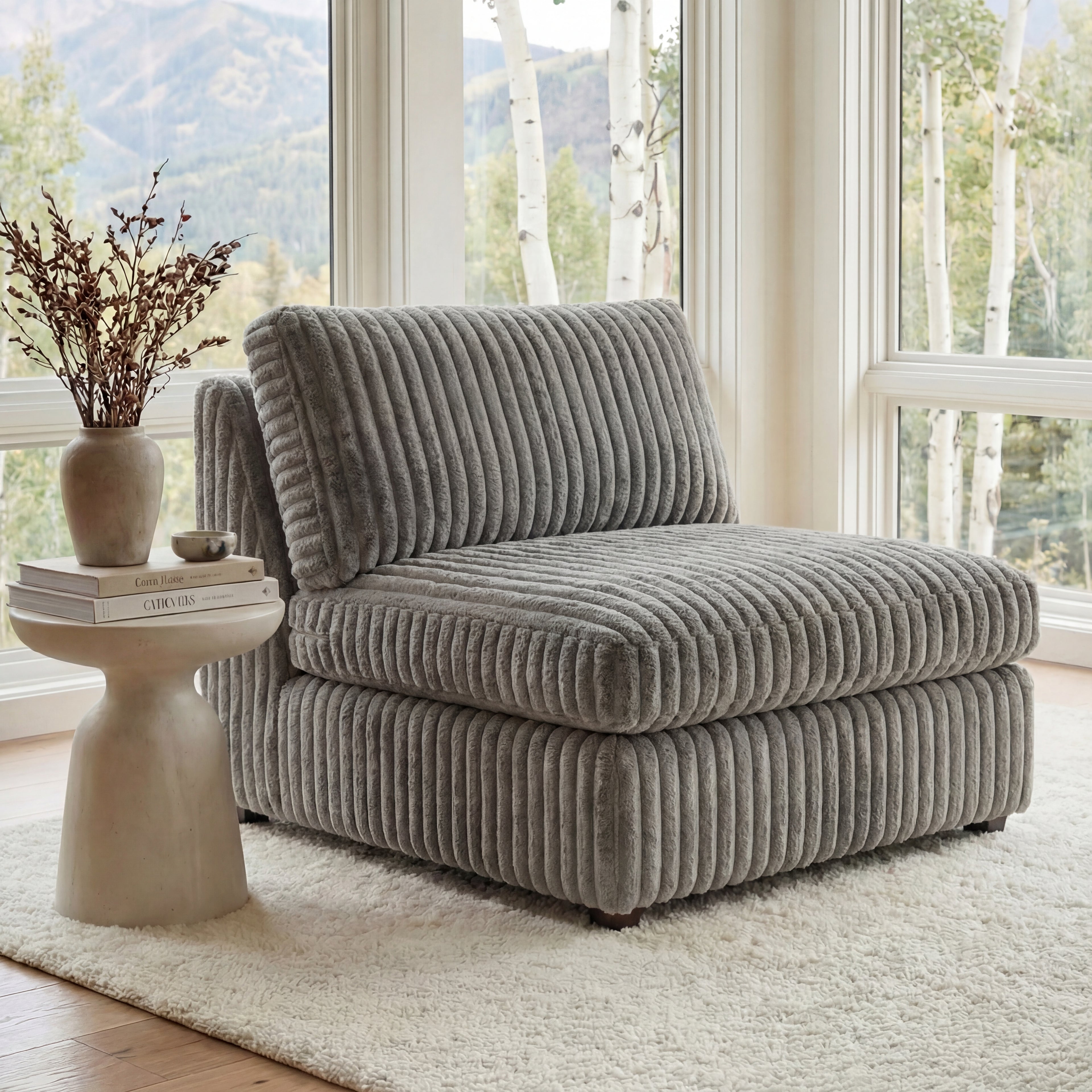 Minky Grey Modular Bench
