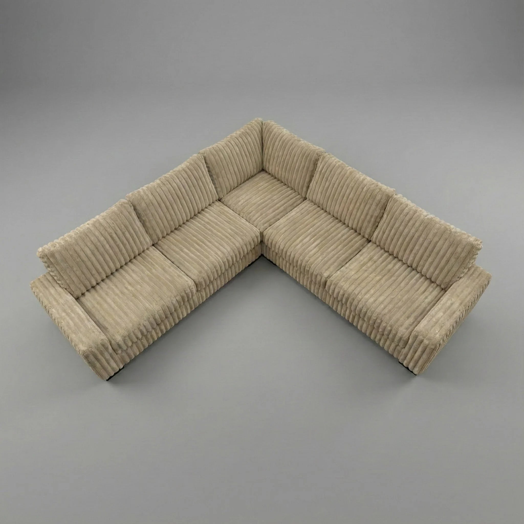 Minky Toast Three-Piece Sectional