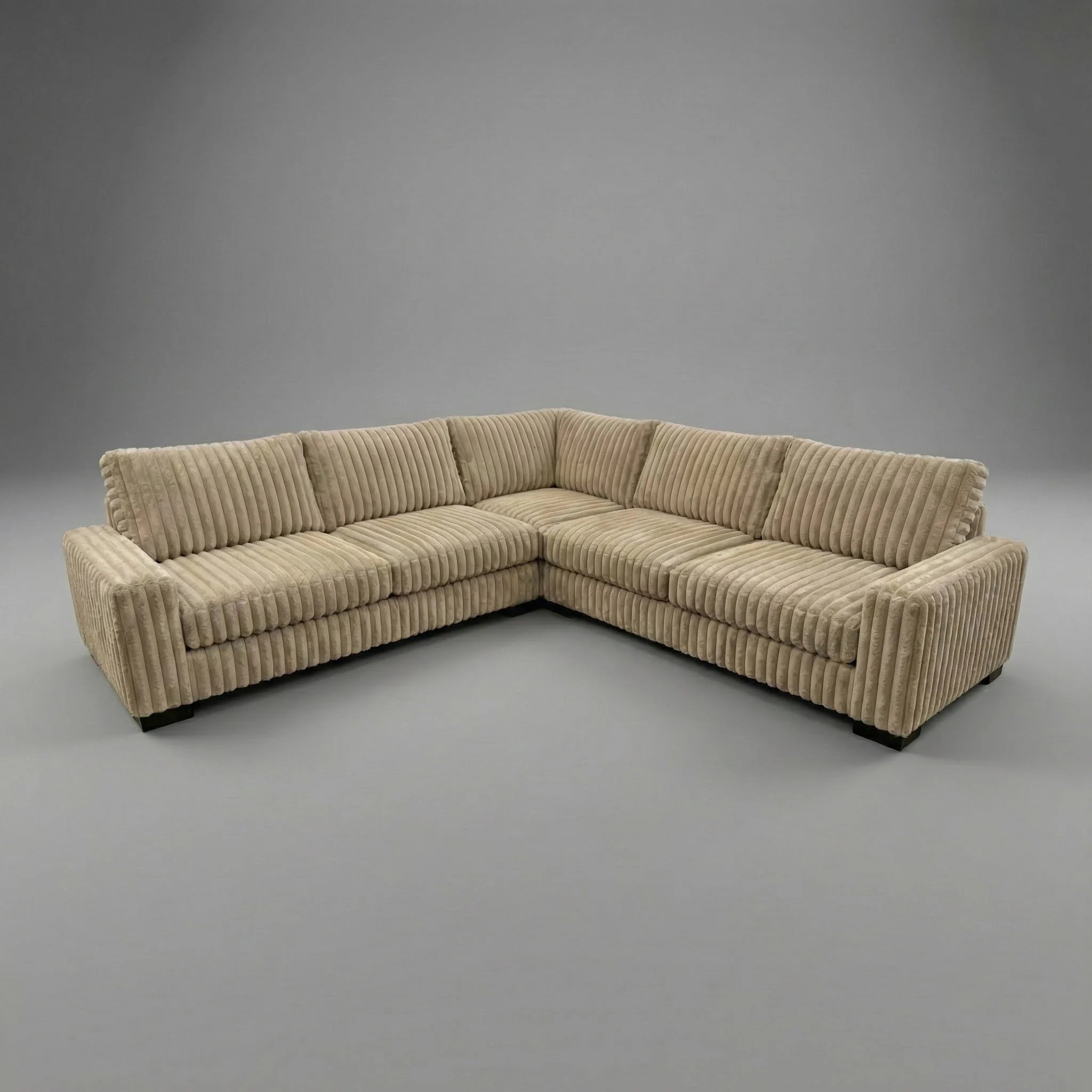 Minky Toast Three-Piece Sectional