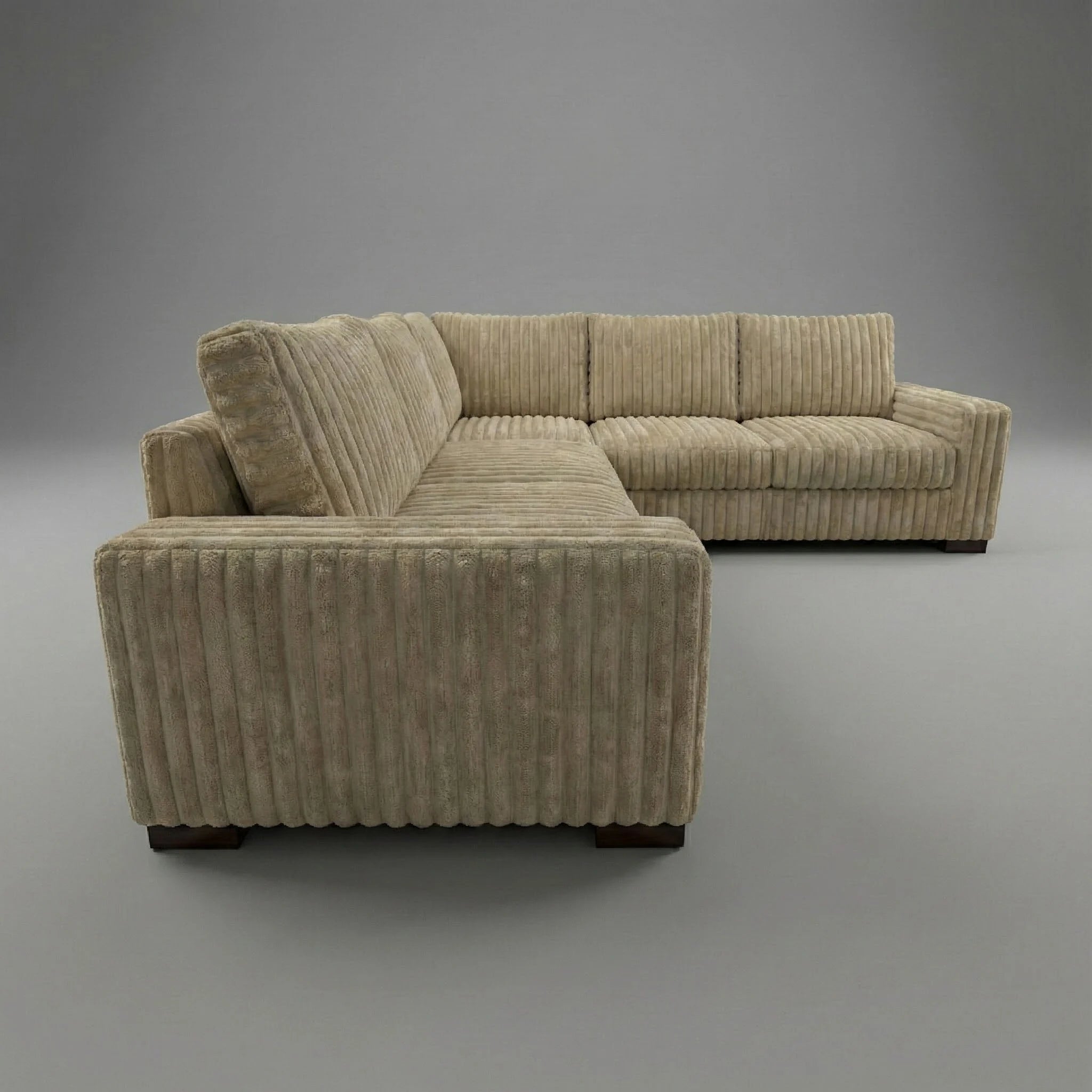 Minky Toast Three-Piece Sectional
