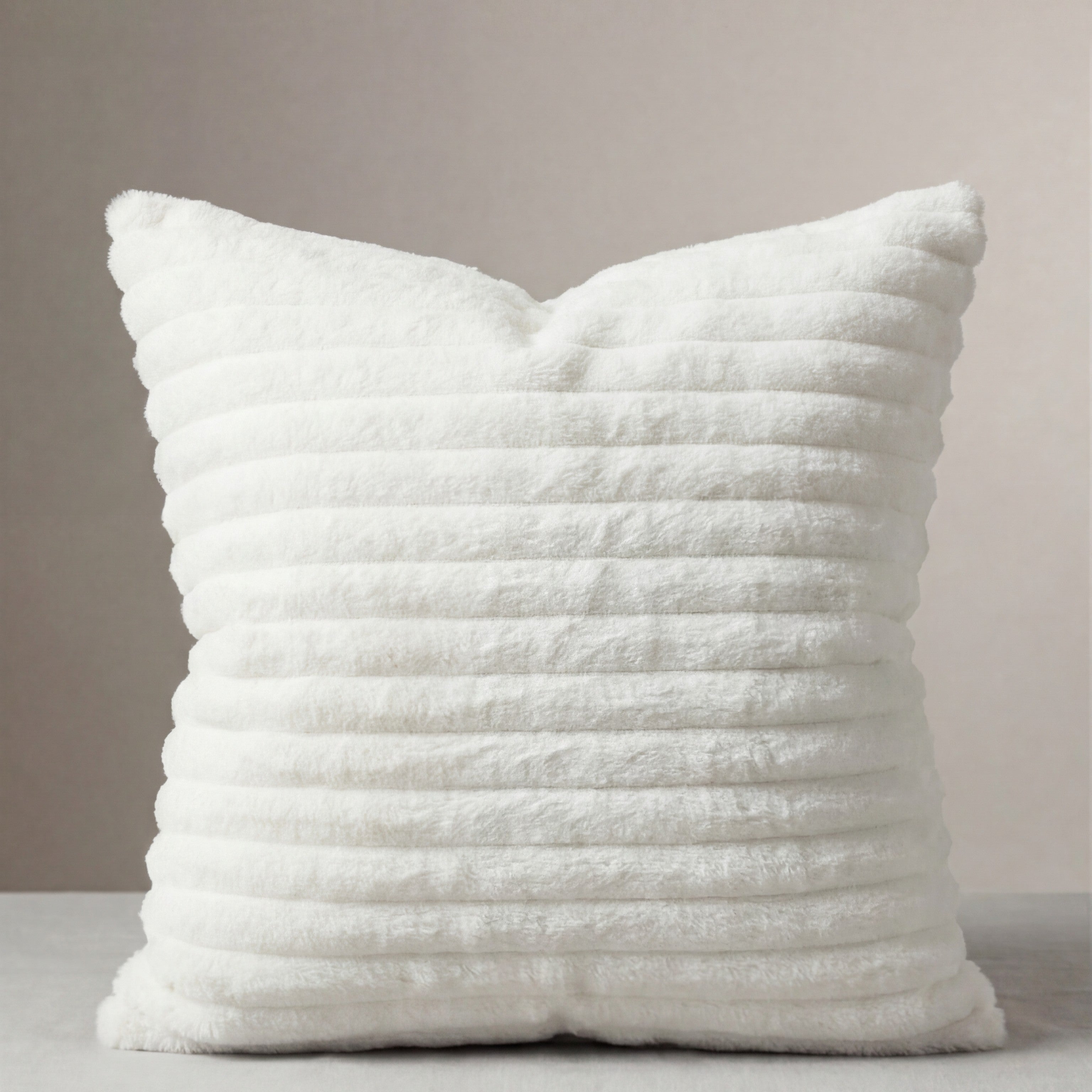 24" Minky White Throw Pillow