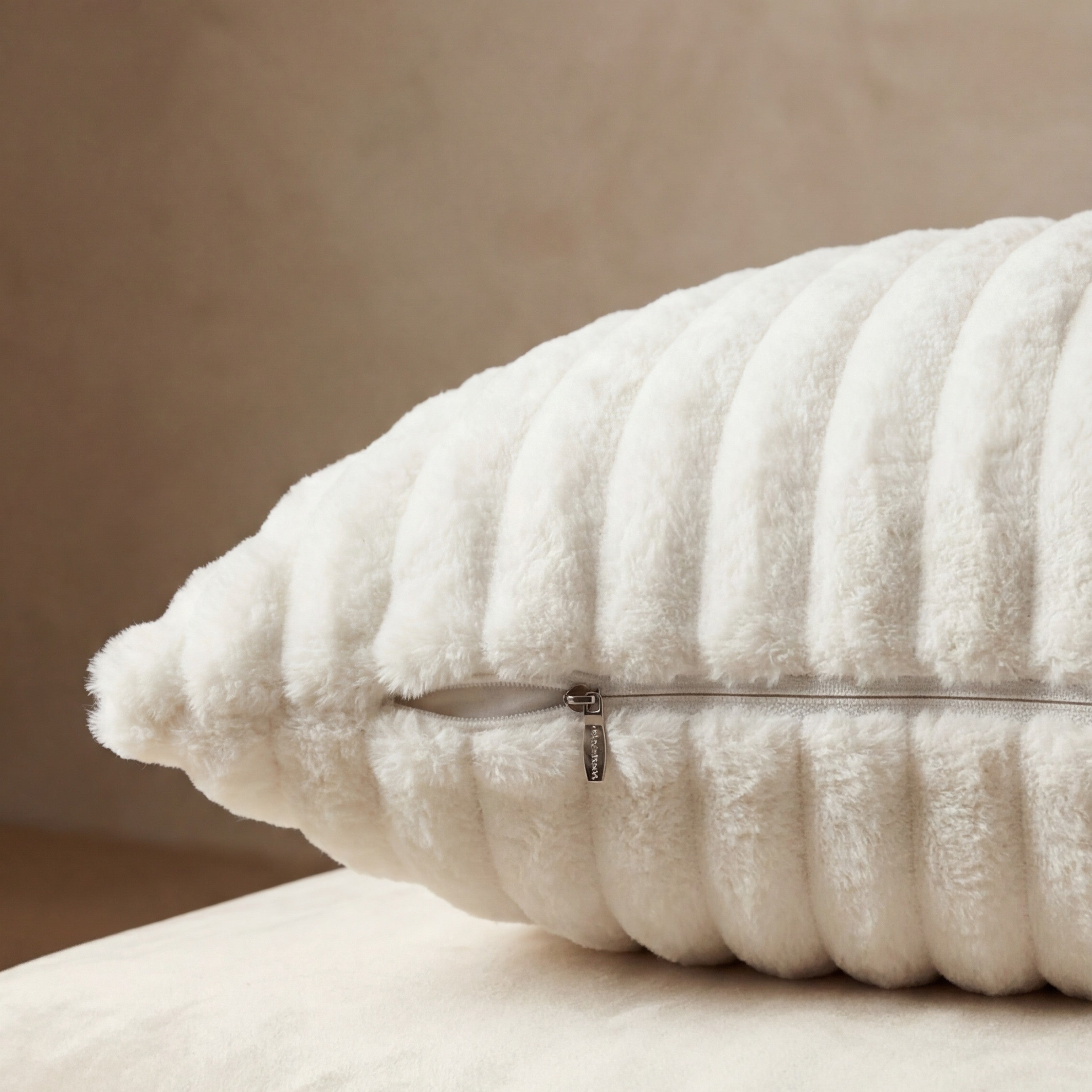 24" Minky White Throw Pillow