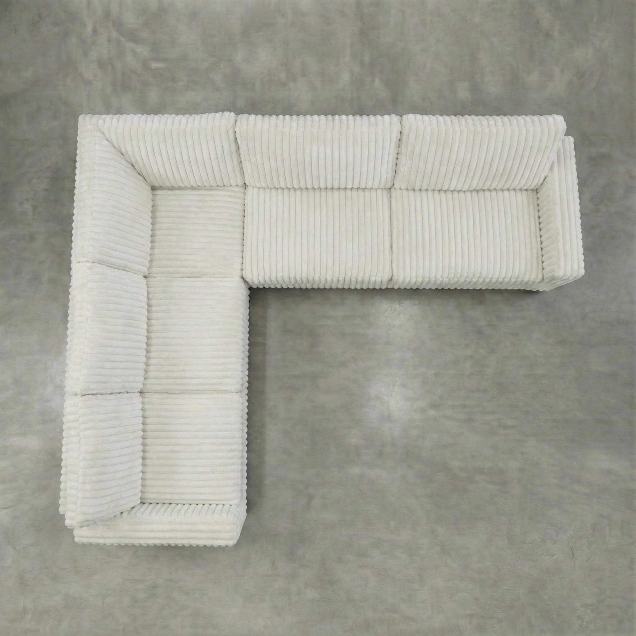 Minky White Three-Piece Sectional