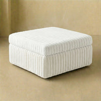 Minky White Modular Ottoman