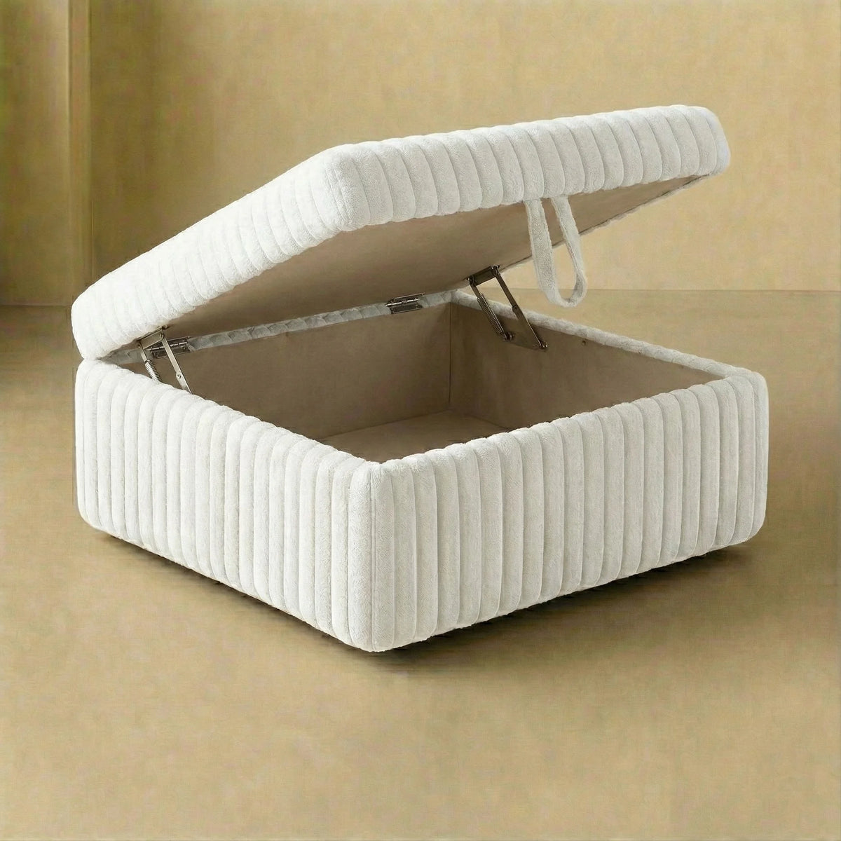 Minky White Modular Ottoman