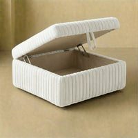 Minky White Modular Ottoman
