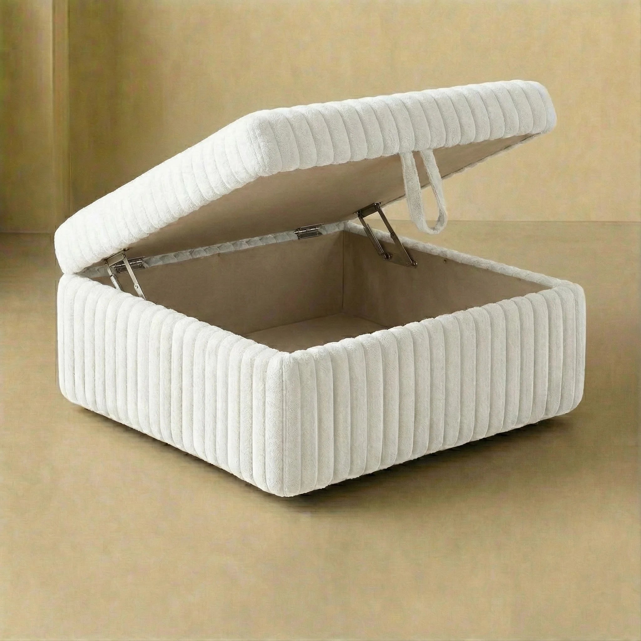 Minky White Modular Ottoman