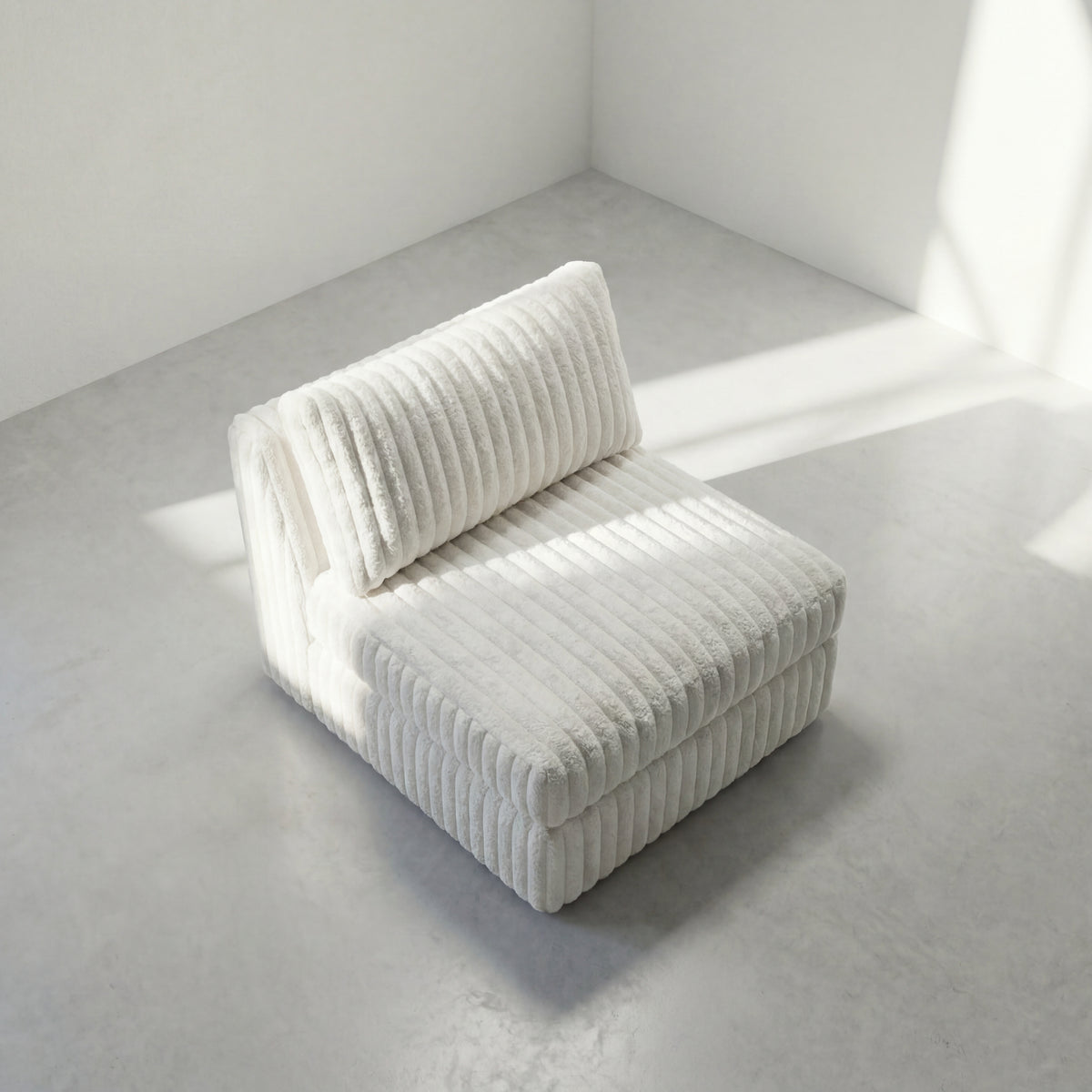 Minky White Modular Bench