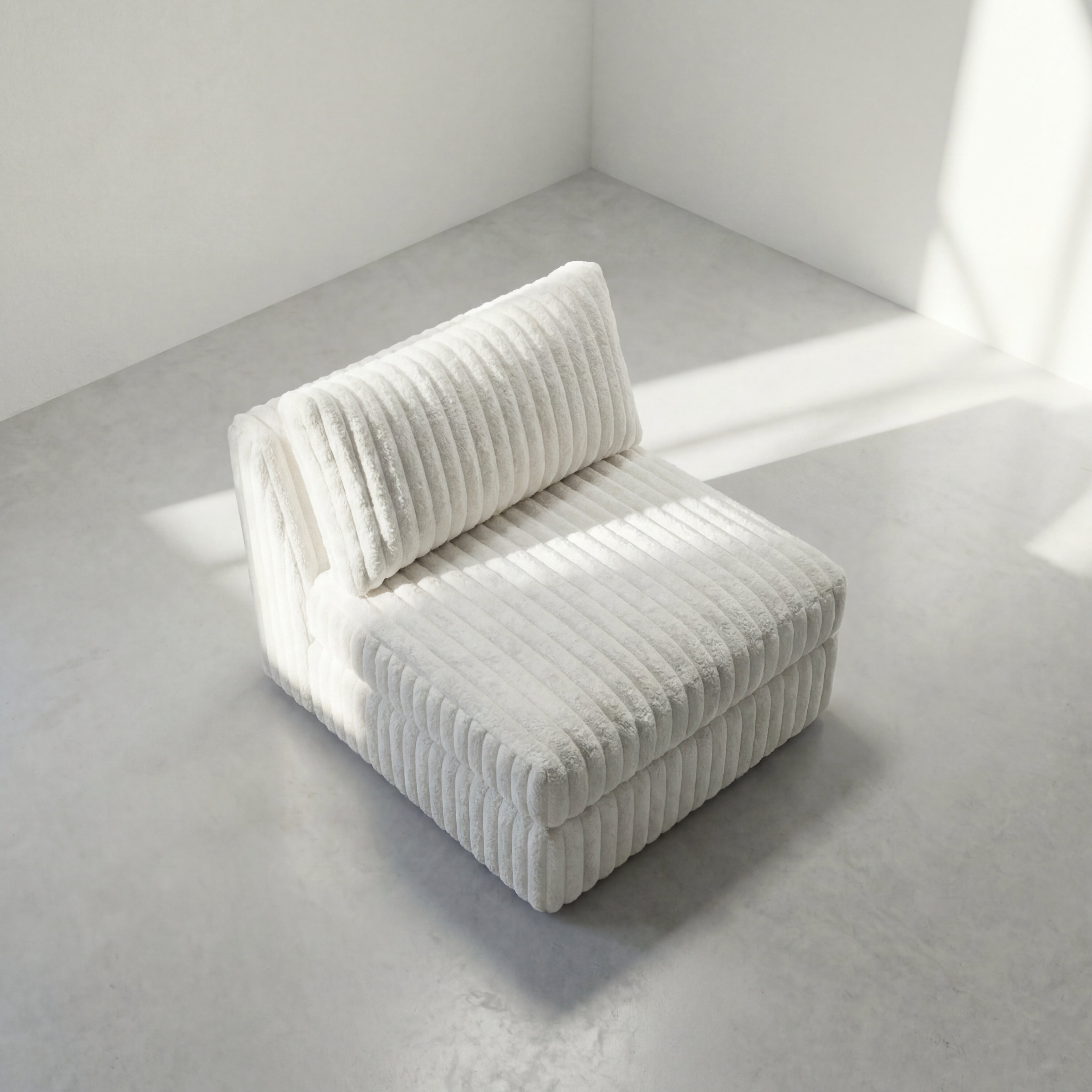Minky White Modular Bench