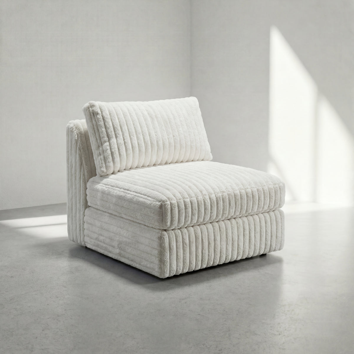 Minky White Modular Bench