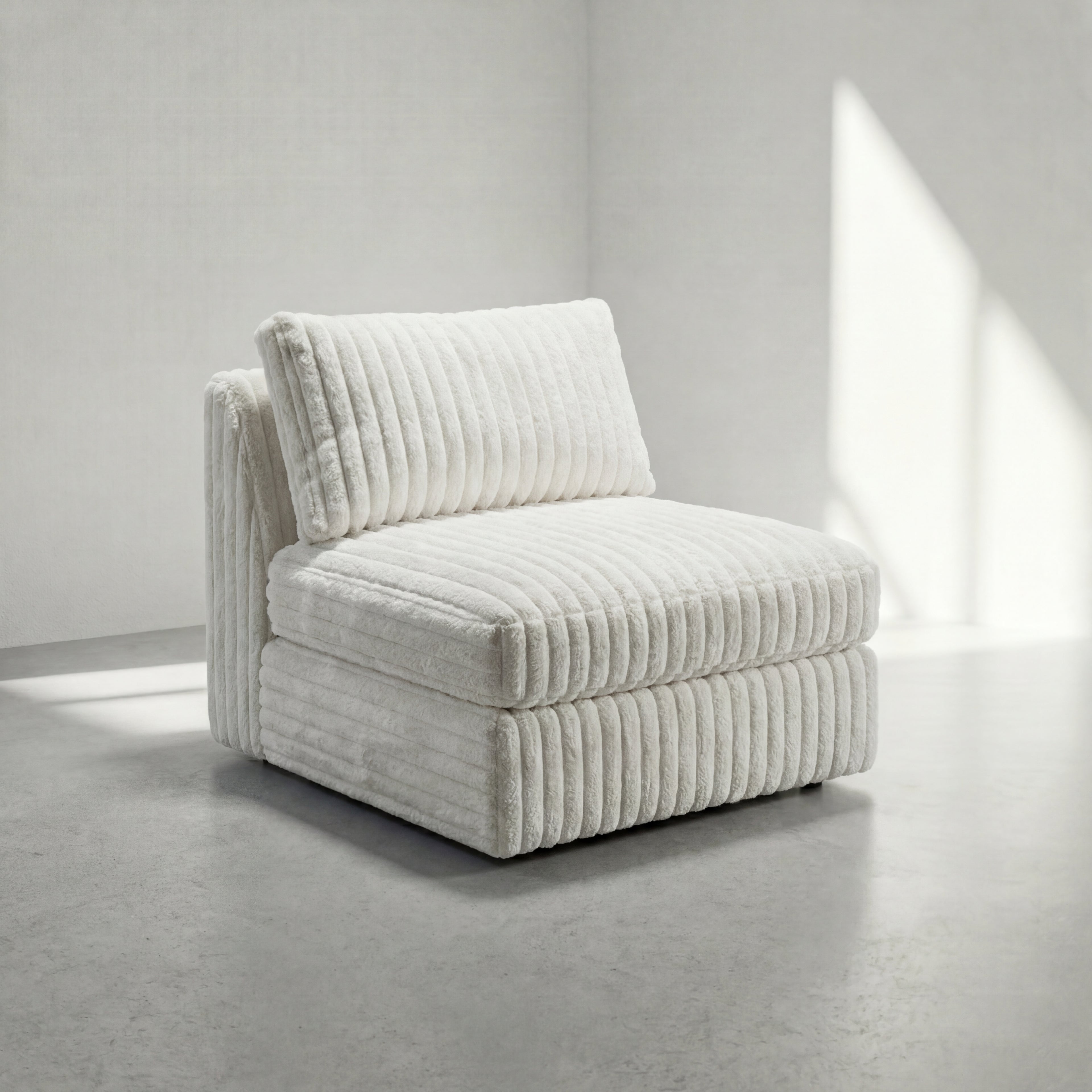 Minky White Modular Bench