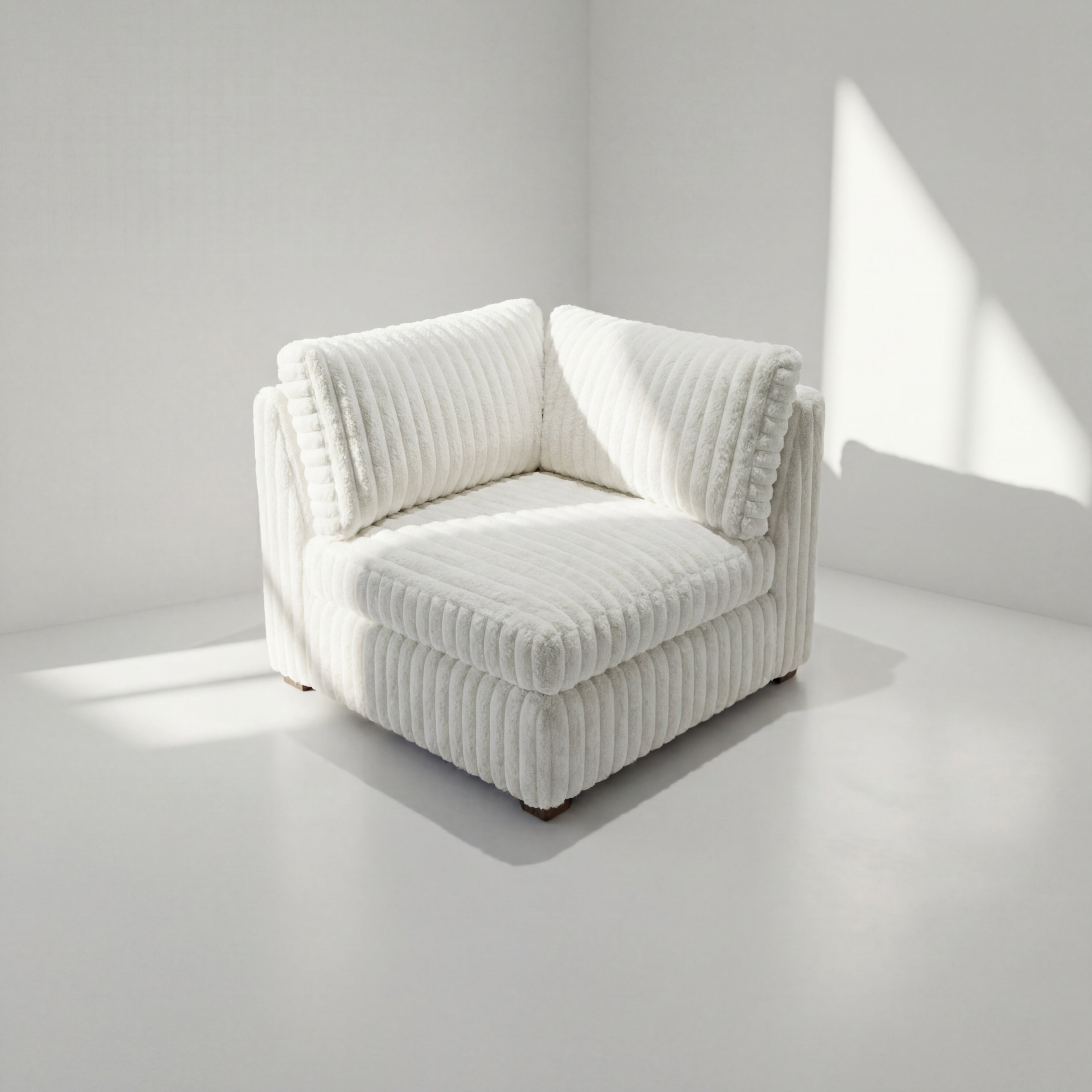 Minky White Modular Corner